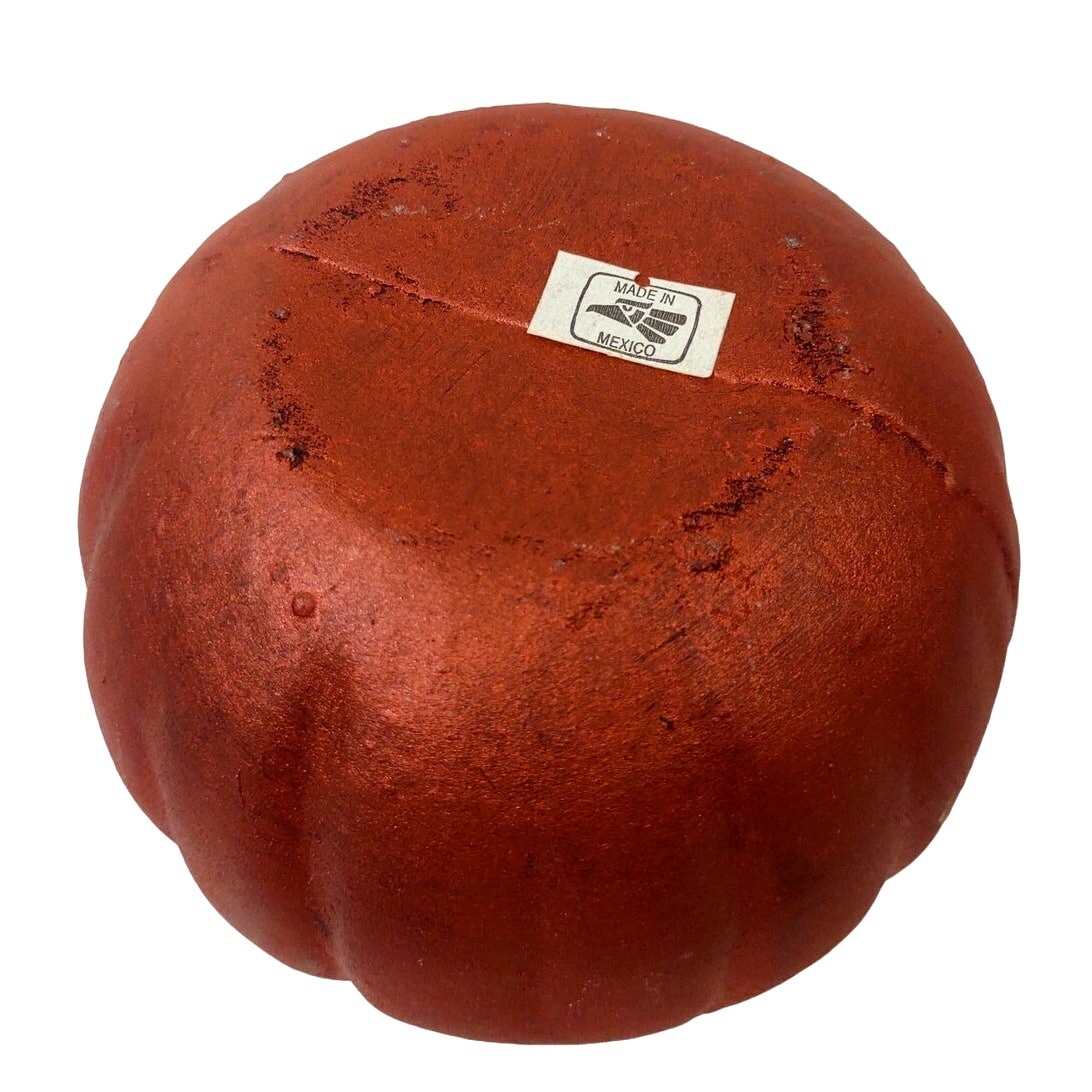 Mexican Clay Terracotta Pottery Vase Drip Glaze Gold Color Metal Dripping UNIQUE