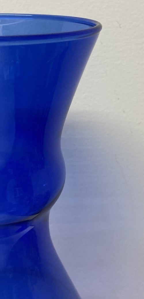 Unique Rich Cobalt Blue Glass Handblown Vase No Chips Or Cracks *READ* AS IS *