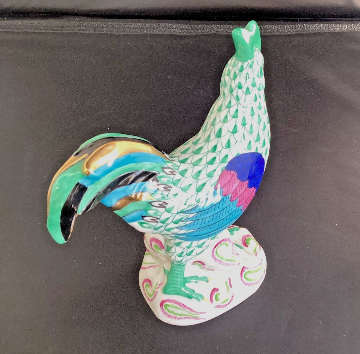 Herend Rooster Green Fishnet Herend