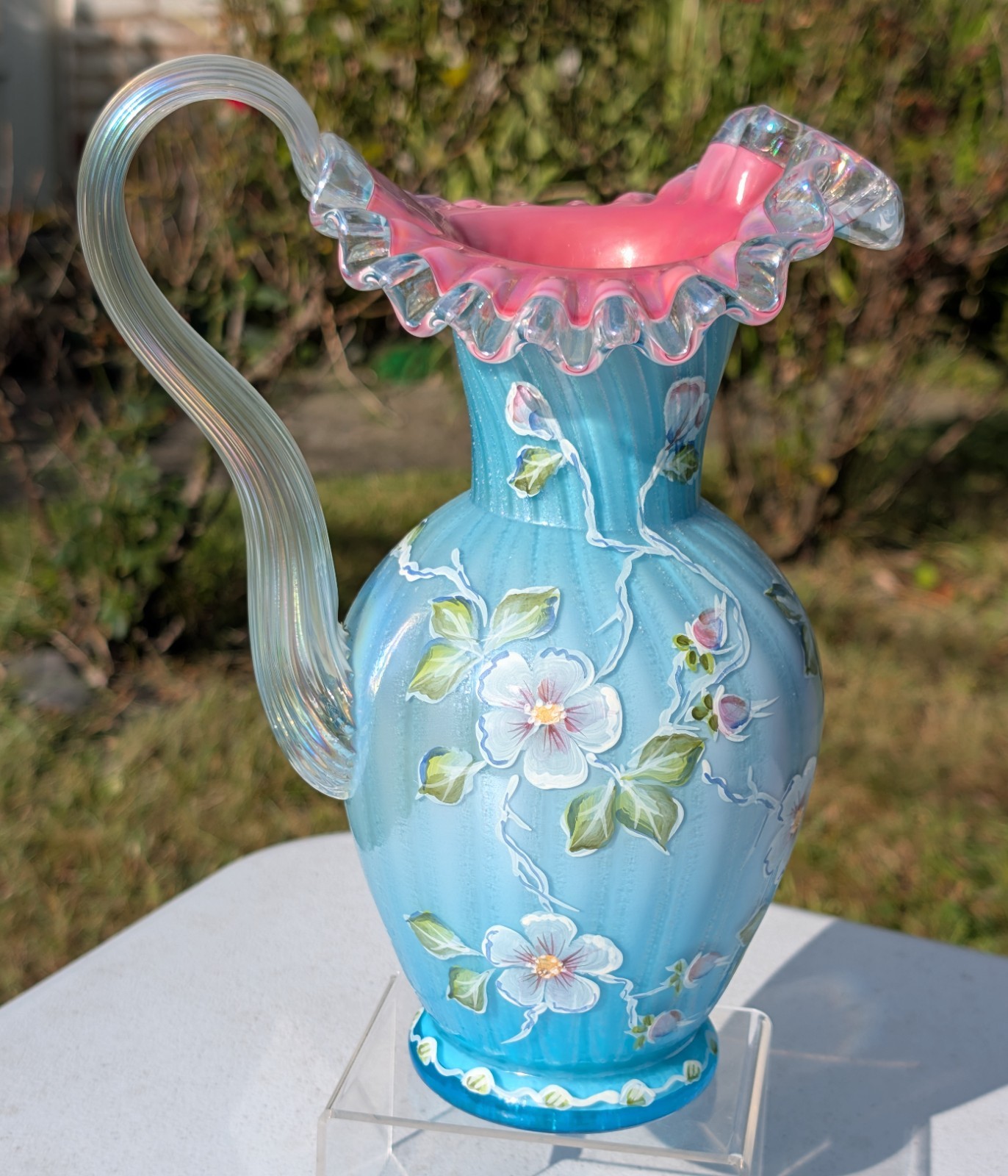 Fenton Connoisseur Victorian Pitcher HP Marilyn Wagner #235/490