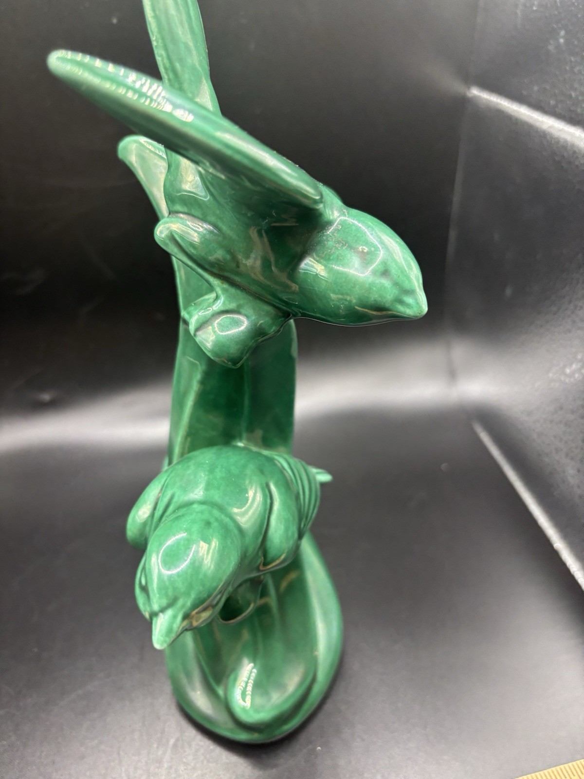 1950’s Claire Lerner Pottery Two Bird Birds Figurine Green Vintage California
