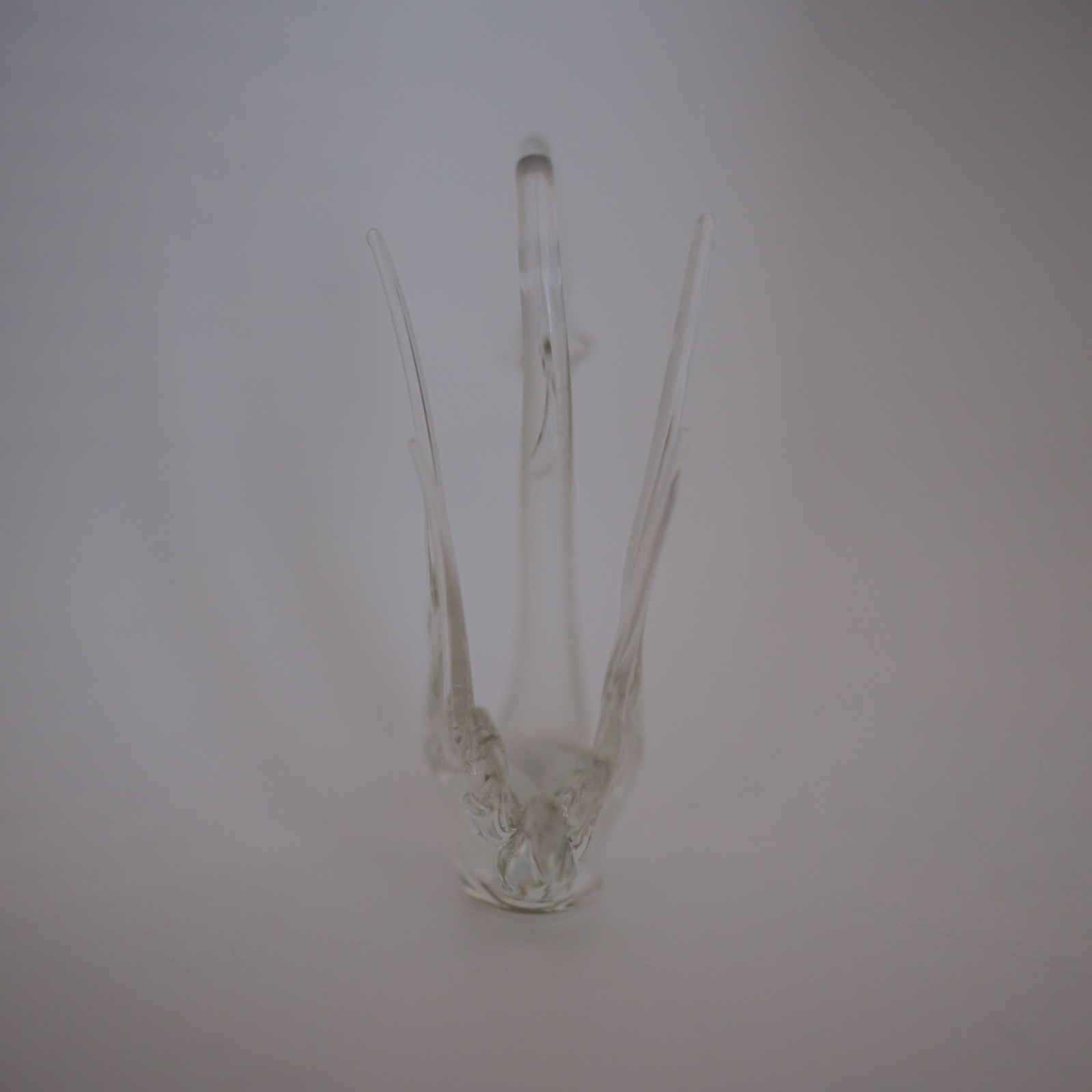 Vintage Clear Crystal Glass Swan Figurine Decorative Bird Sculpture 6in