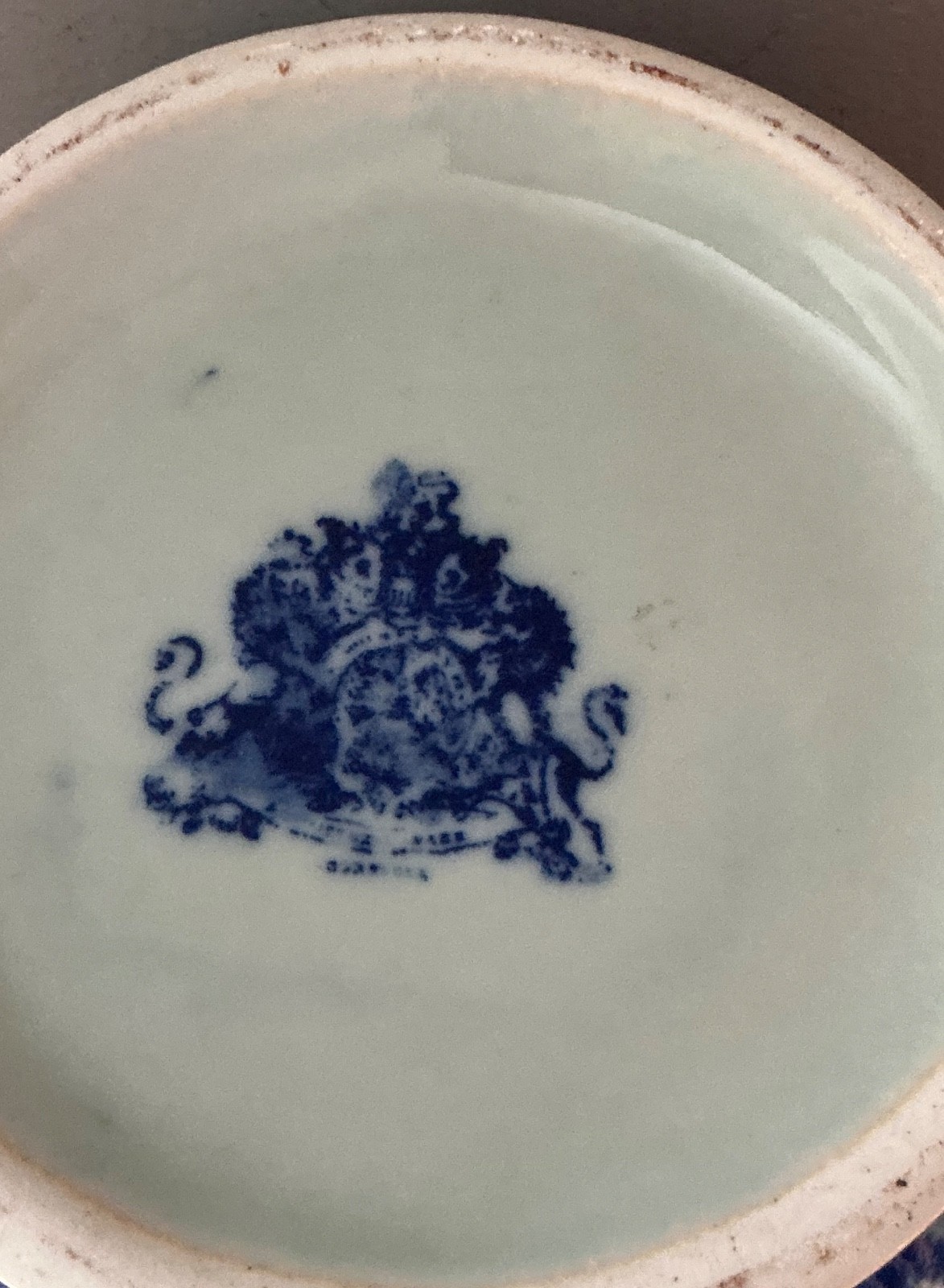 Antique Staffordshire Blue White Transferware Jardinière Cache Pot Planter