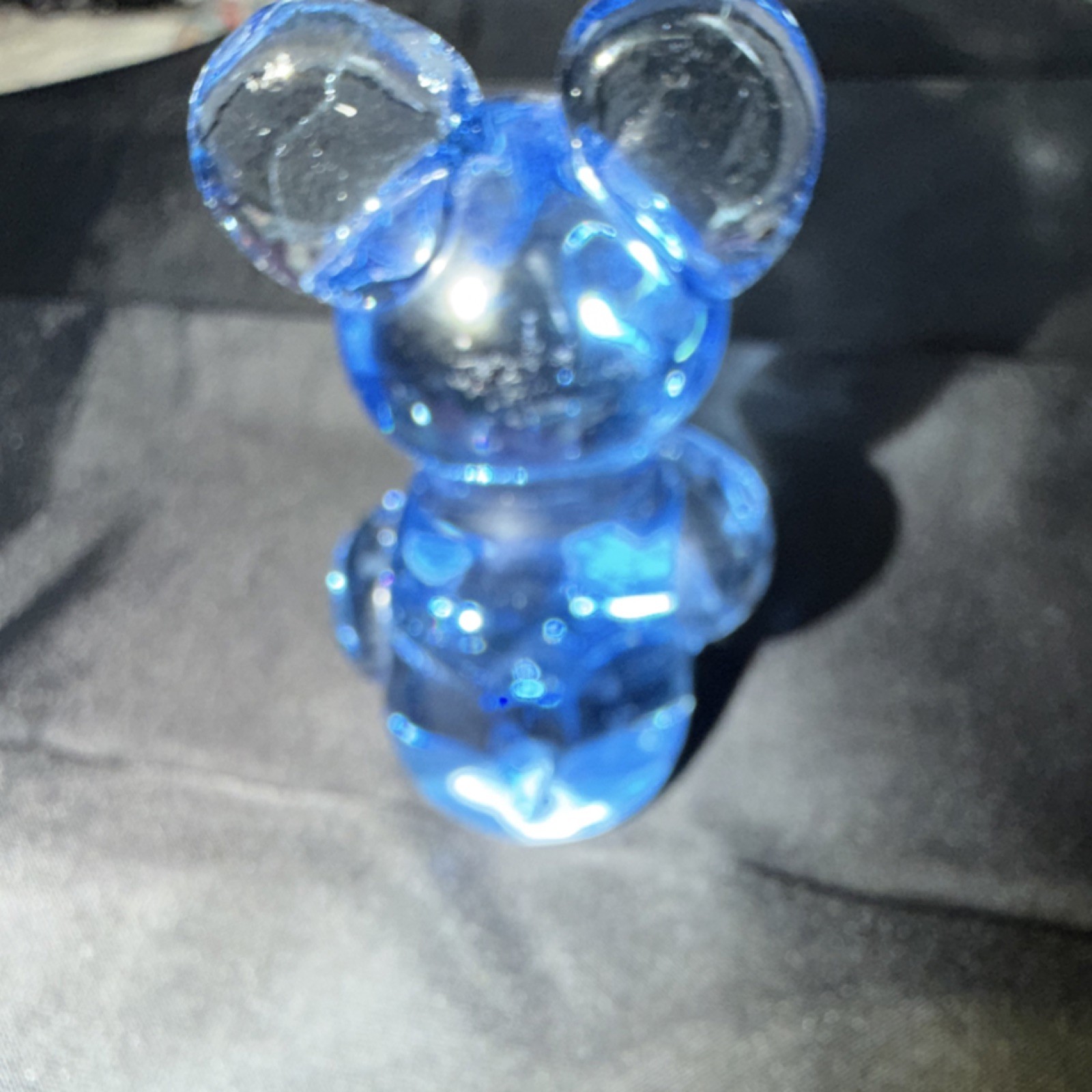 United States Commemorative Gallery Blue Glass Bear Art Glass Figurine USA