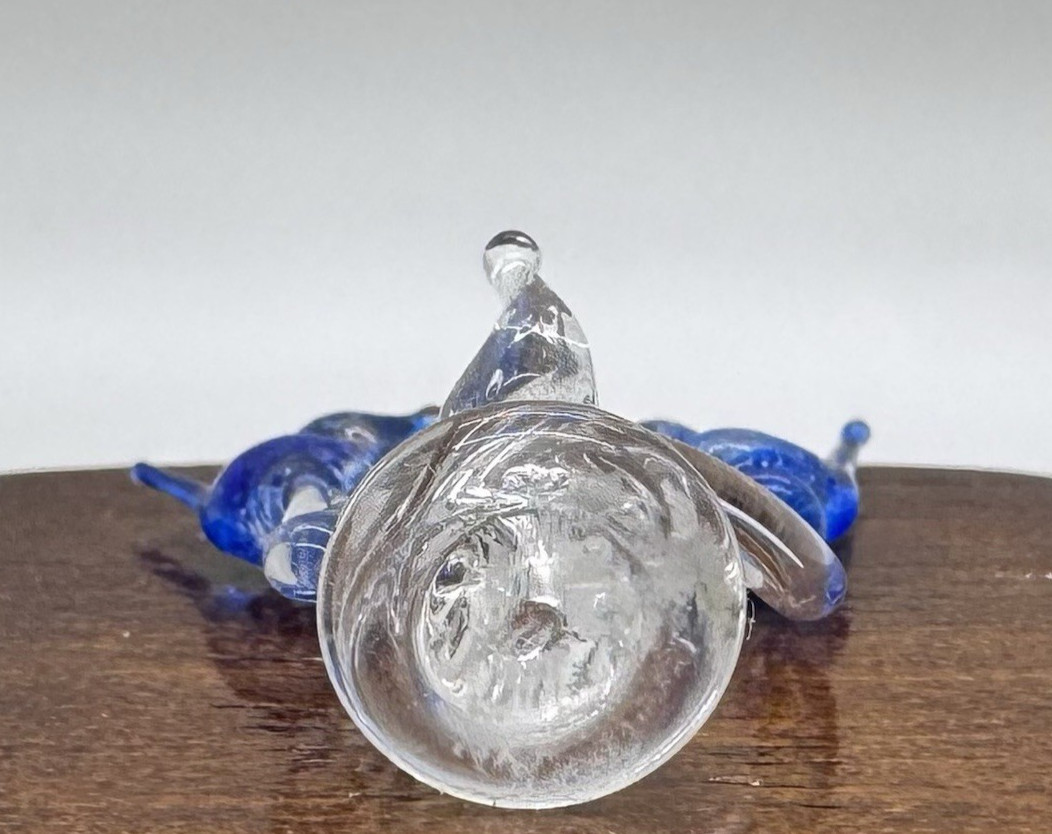 Vintage Art Glass Miniature Blue Birds and End Table