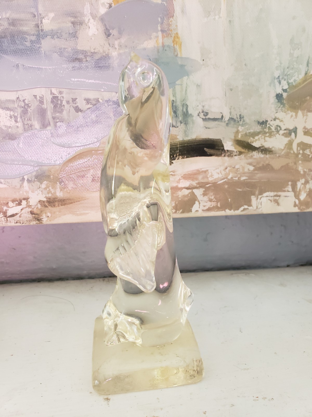 Vintage Art Glass Standing Seal, Sea Lion Figurine, Rare, Beautiful. 6.5 Inches