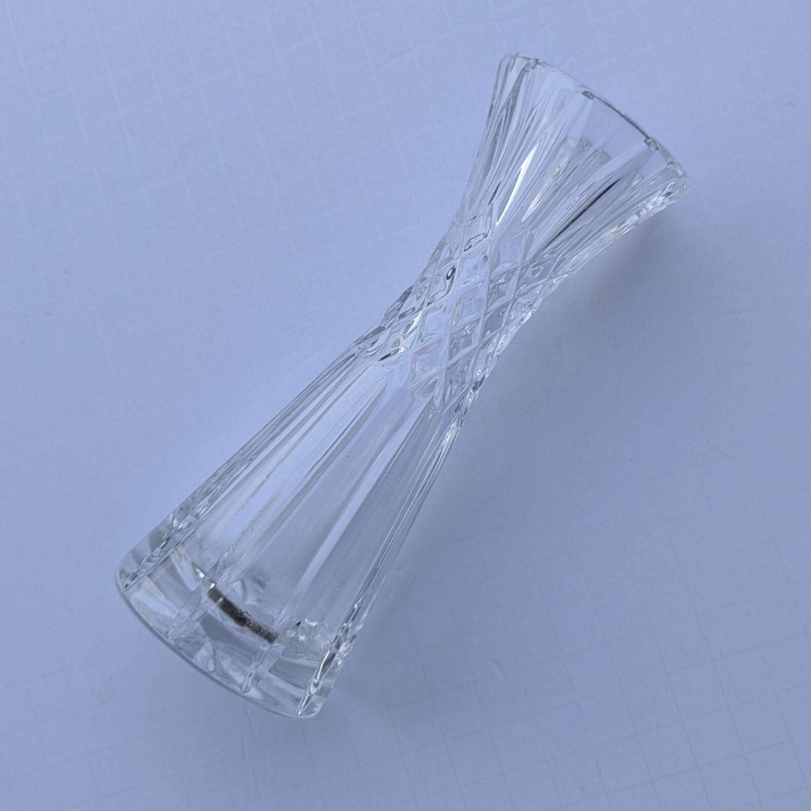 Vintage Cut Crystal Diamond Pattern Bud Vase 6 5/8″ Ireland