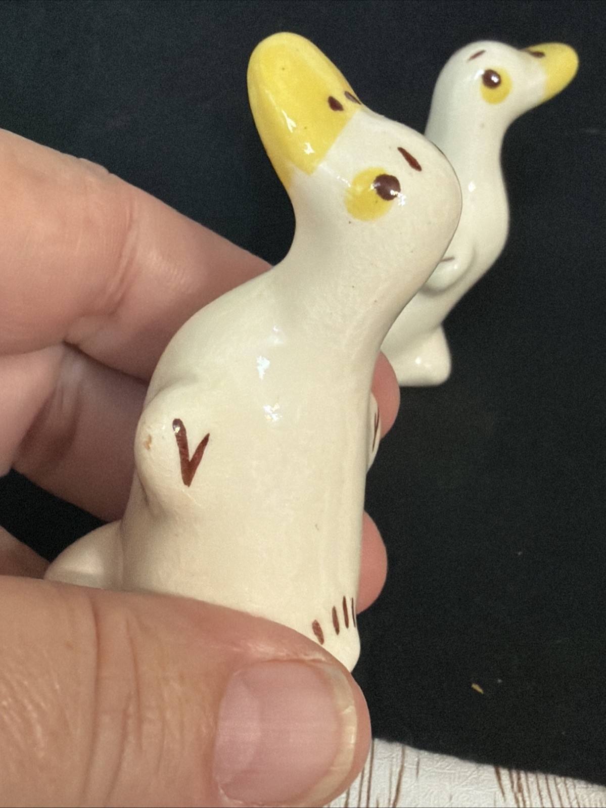 2 Vintage 3″ Rio Hondo Pottery Beak Up Duck Figurines CUTE! Miniature Ceramic