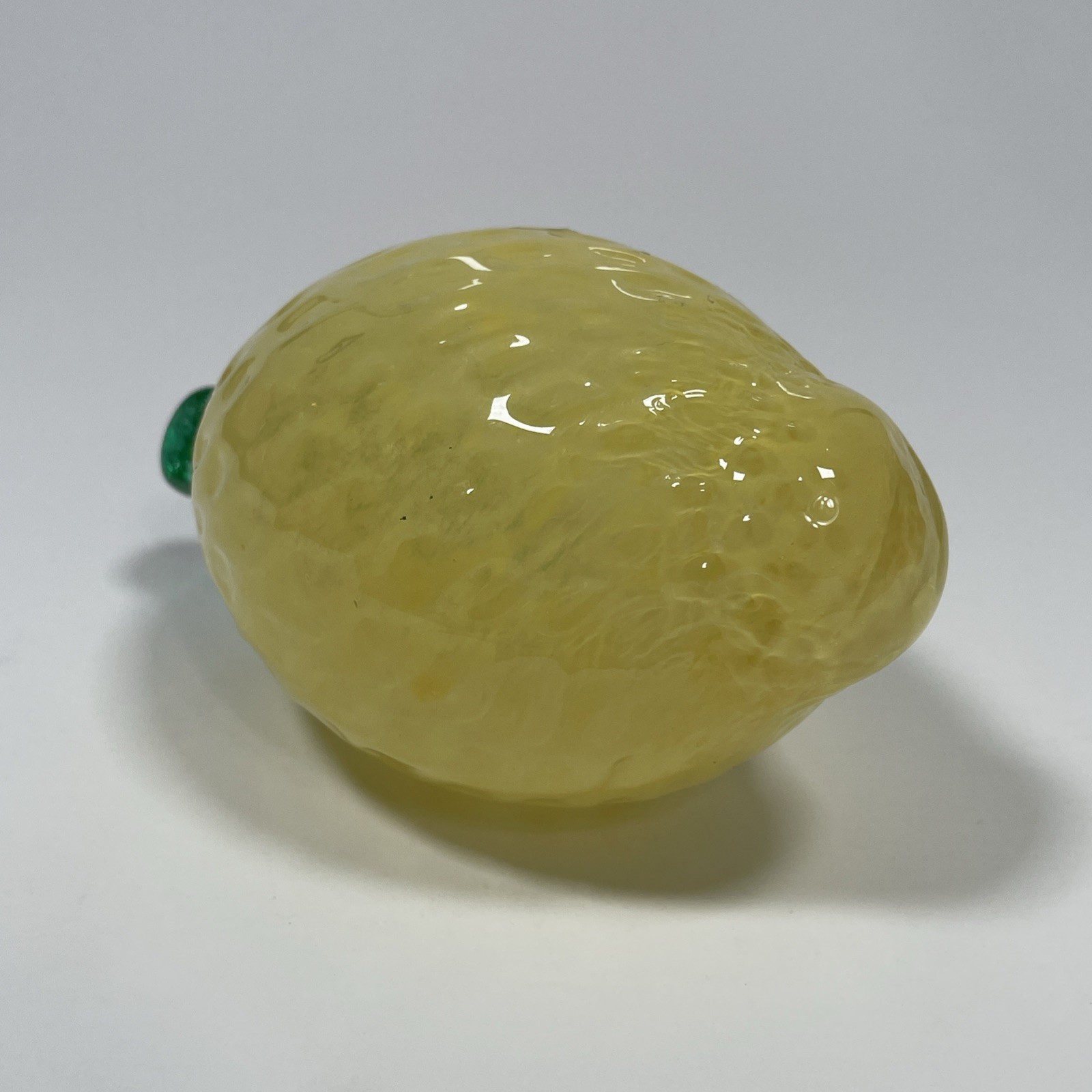 Vintage Murano Style Lemon Glass Fruit 4.5” Textured Dimples 7 oz Made in Italy