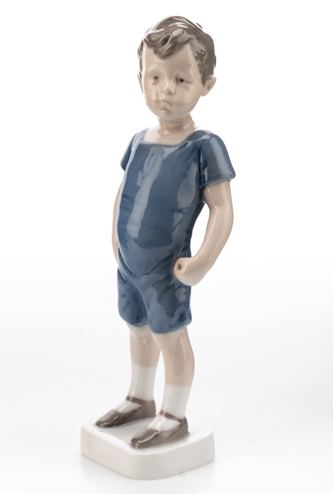 Vintage Bing & Grondahl 1617 Kaj Boy in Blue Shorts Figurine Denmark 1959-1960