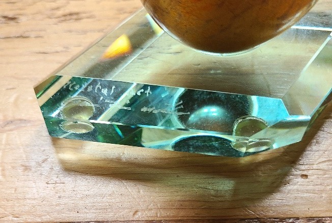 VINTAGE AMBER GOLD ETCHED ART GLASS ART NOUVEAU ART DECO SIGNED BY ARTIST VASE