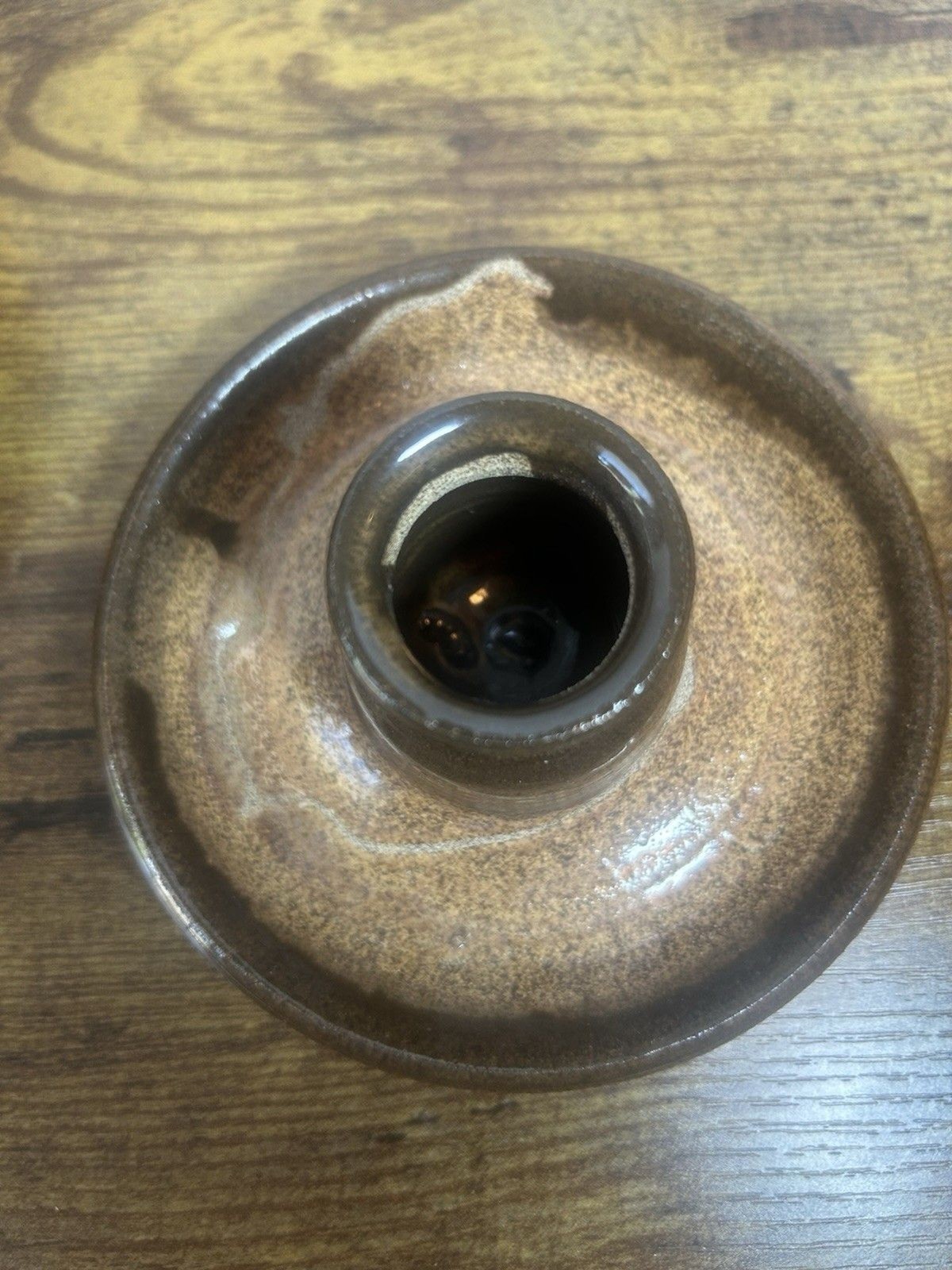 Willow Tree Pottery Candle Holders Set Rustic Brown Glaze Cartersville Georgia