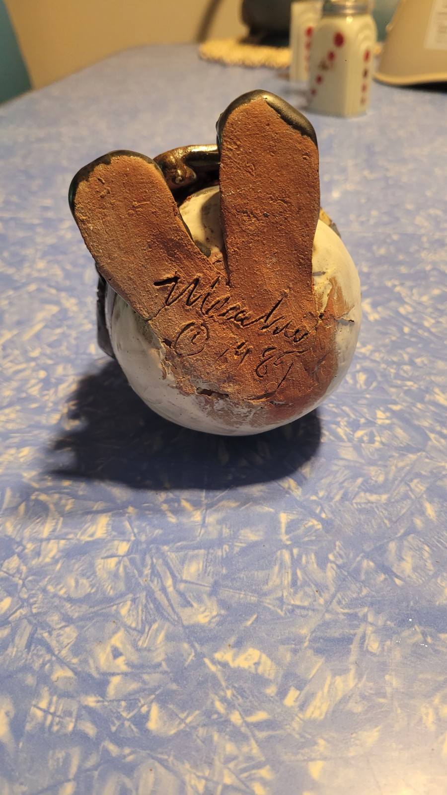 Sara Meadows Pottery Balloon People Captain/Sailor Sculpture 1989