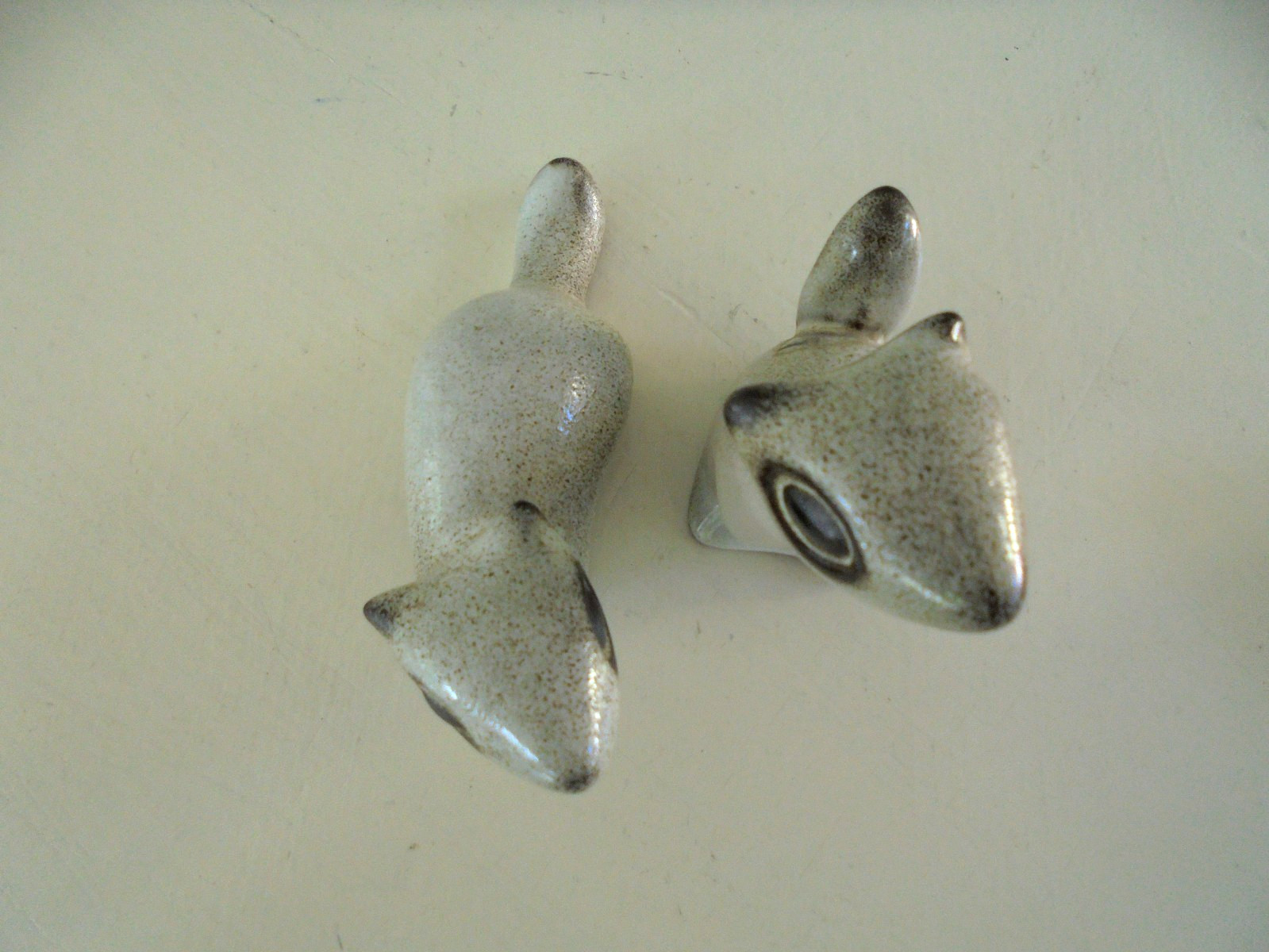 Howard Pierce Squirrel Figurines Vintage Pair Mid Century Pottery Set MCM