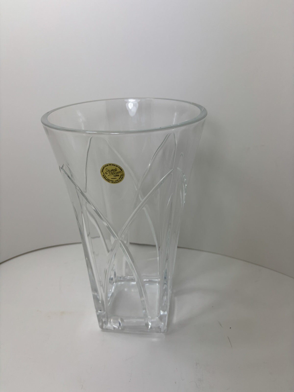 J.G.Durand Cristal d’Arques Lead Crystal Vase 9.5″ -France – In BOX