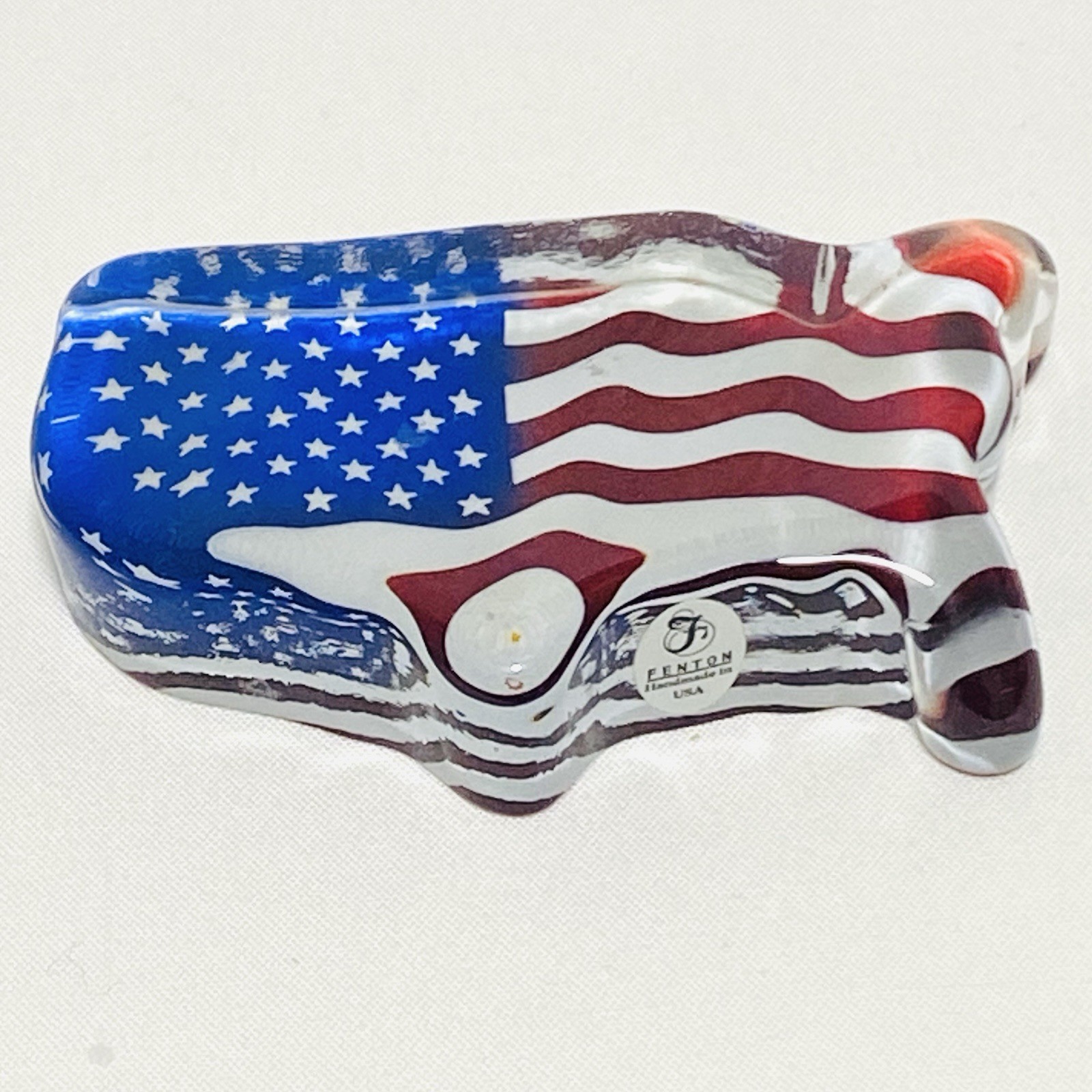 Fenton Stars & Stripes United States of America Flag Paperweight Vintage