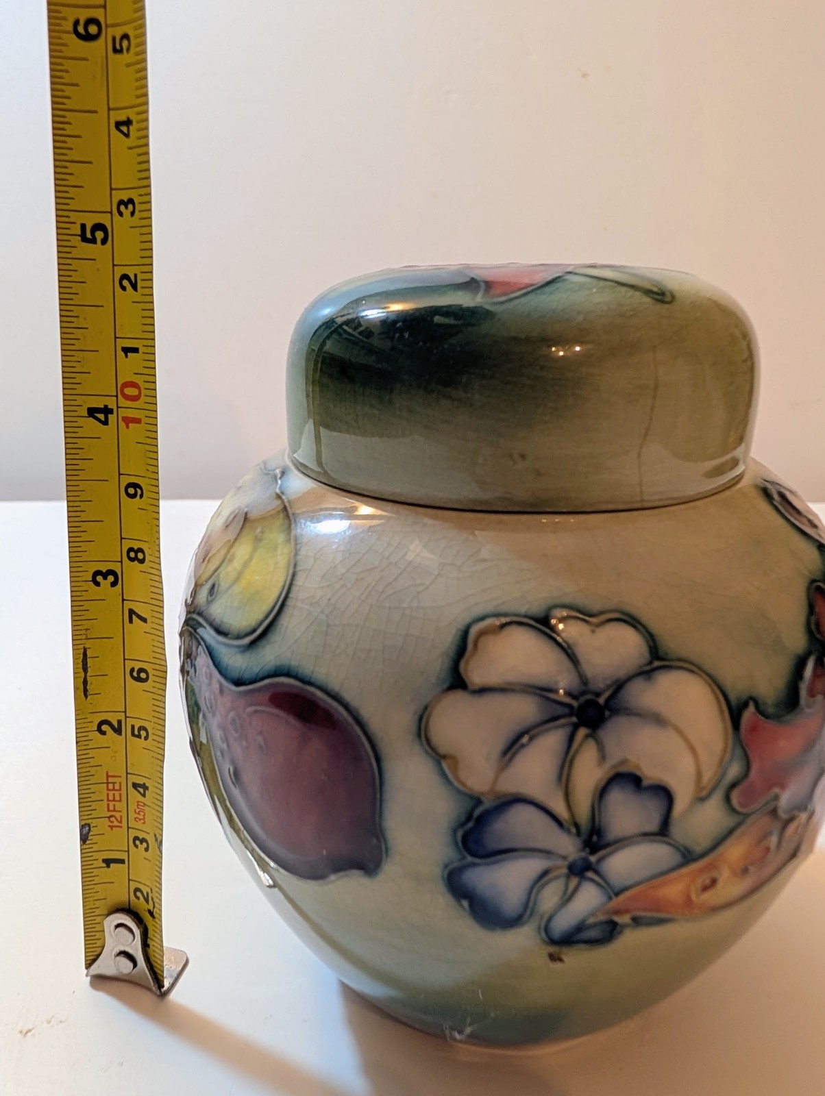 William Moorcroft Ginger Jar Floral Flowers Art Pottery SEE DESCRIPTION