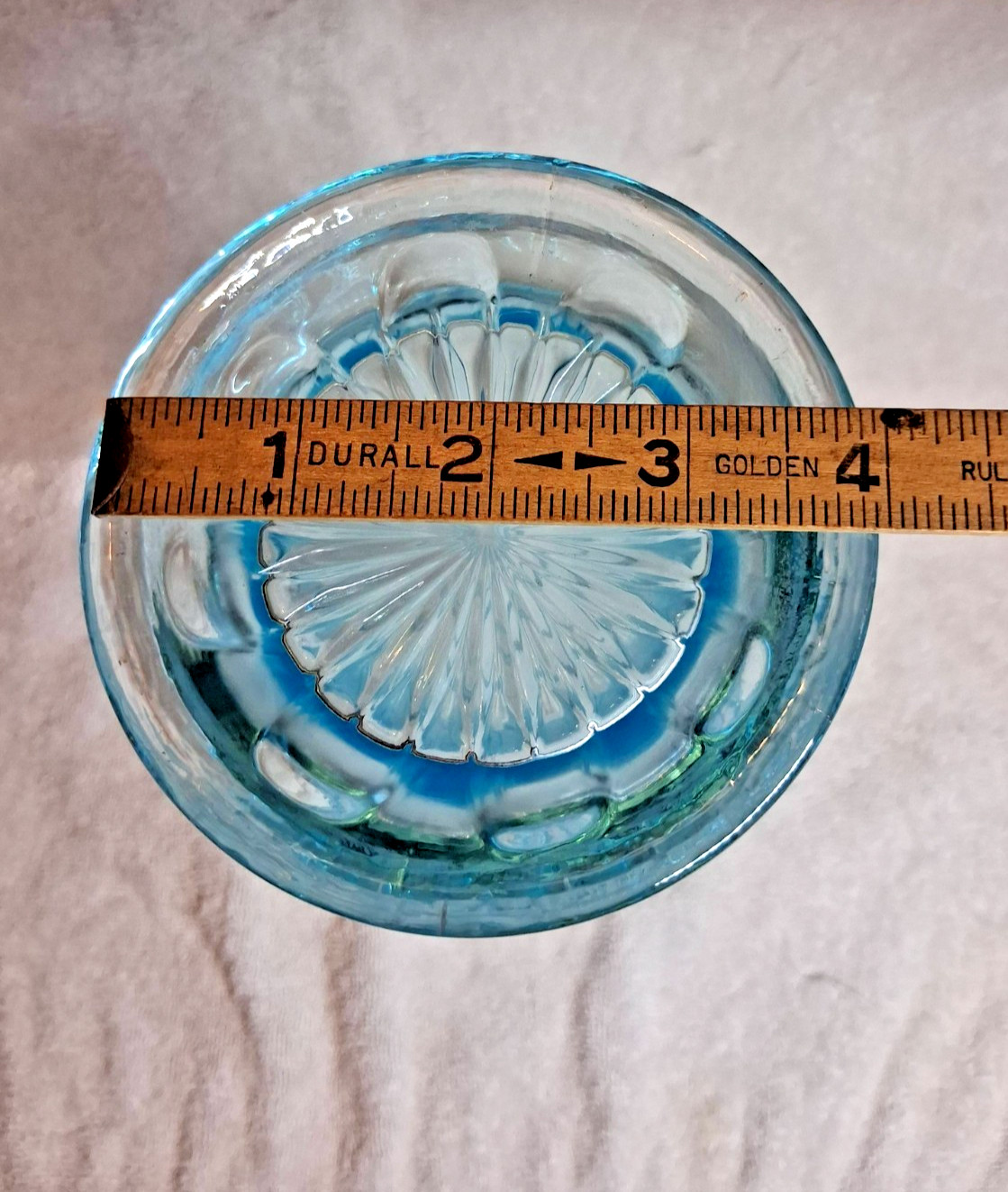 ANTIQUE IMPERIAL ICE BLUE MORNING GLORY MID SIZE SWUNG VASE