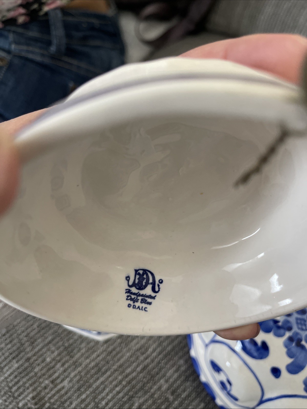 Vintage Delft Blue Ceramic Wall Mold Set Hand Painted Floral Windmill Holland