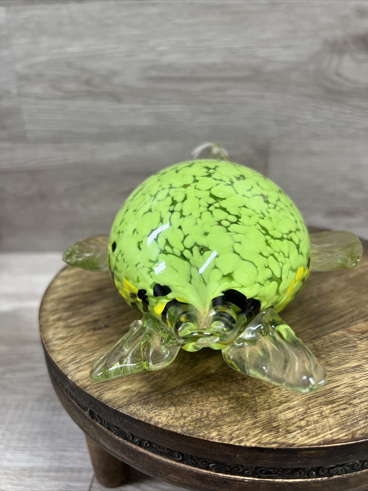 VTG Glass SEA Turtle Paperweight Clear Light Green 7” 5th Avenue Crystal