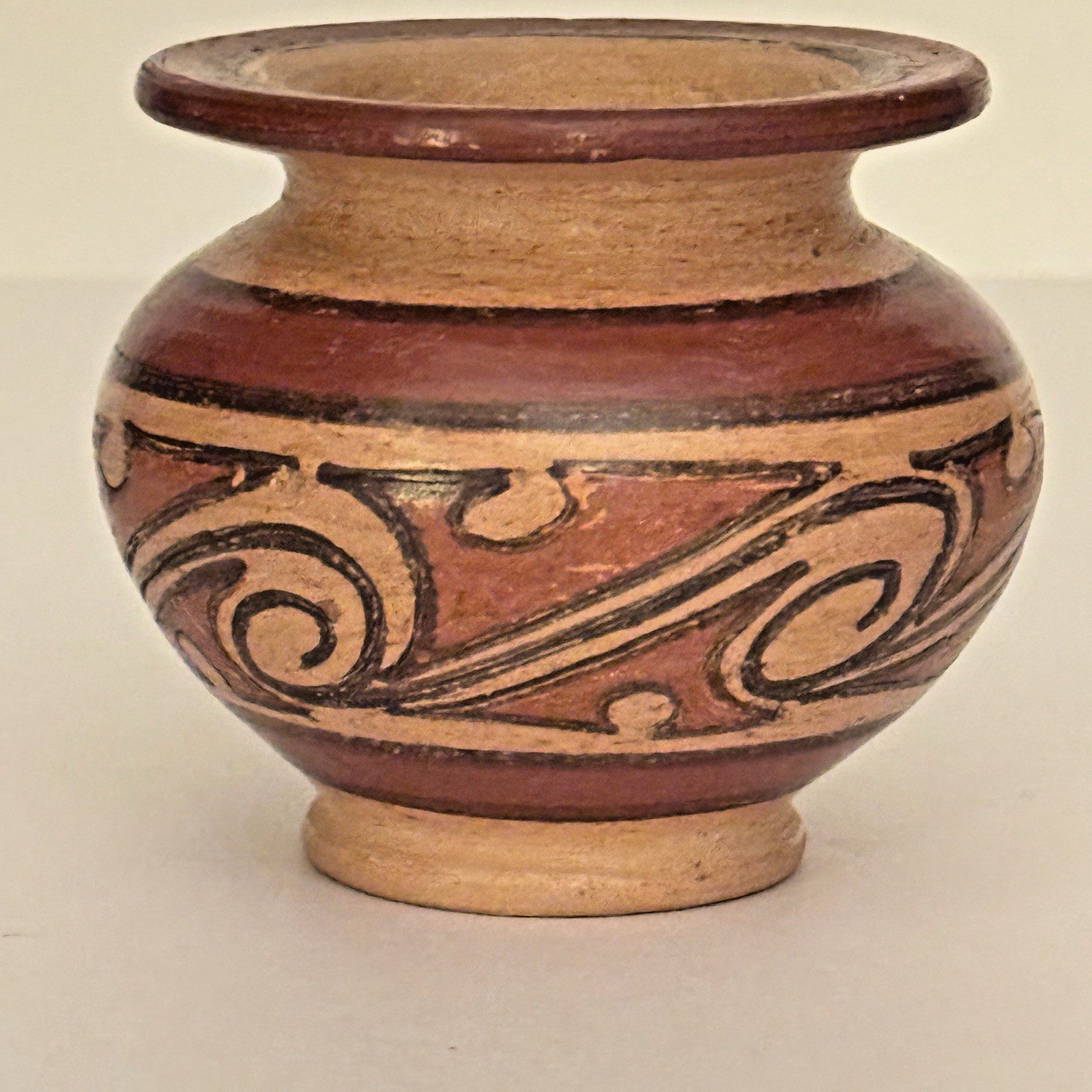 VTG La Peña Cerámica Veruguas Panama Handmade Pottery Vase Hecho A Mano 2-7/8″H