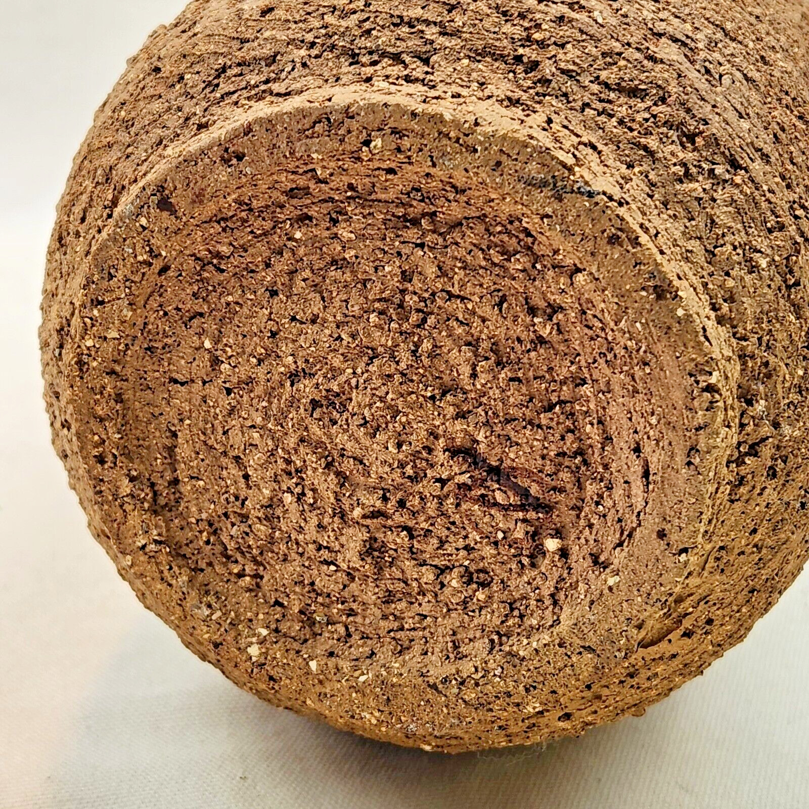 Earthenware Vase Grog Texture Rustic Organic Brown Clay Sustainable Country 12″