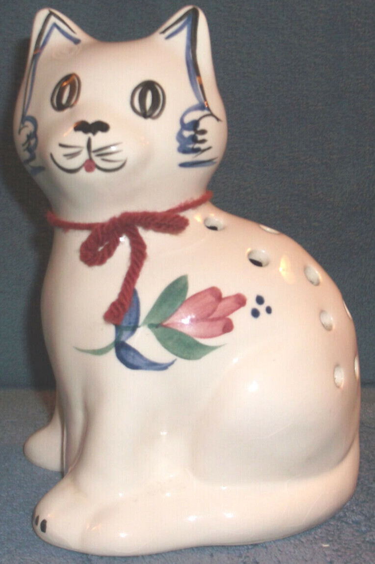POTTERY BY LEVINE INC. 7″ TALL POTPOURI HOLDER CERAMIC CAT FIGURINE RICHMOND, CA