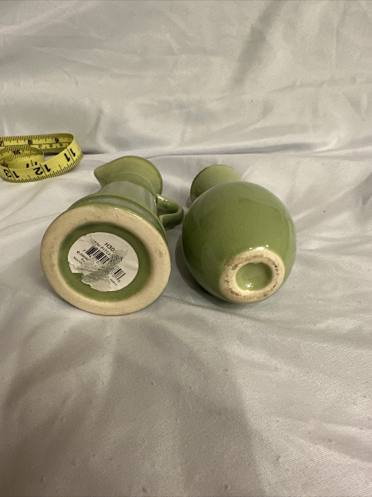 vintage mini pottery vase & pitcher unbranded set of 2 as shown approx. 4” tall