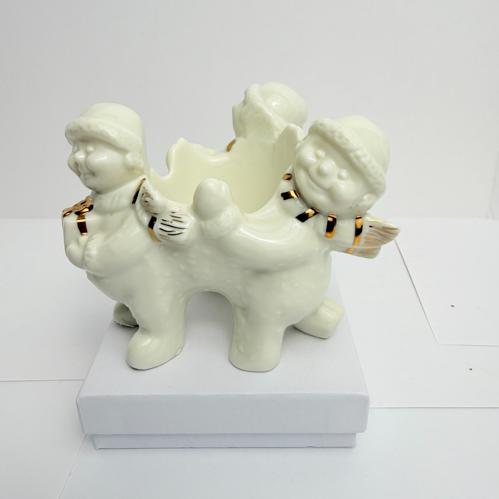 Mikasa Holiday Elegance Snowmen Porcelain Tea light Votive Candle Holder