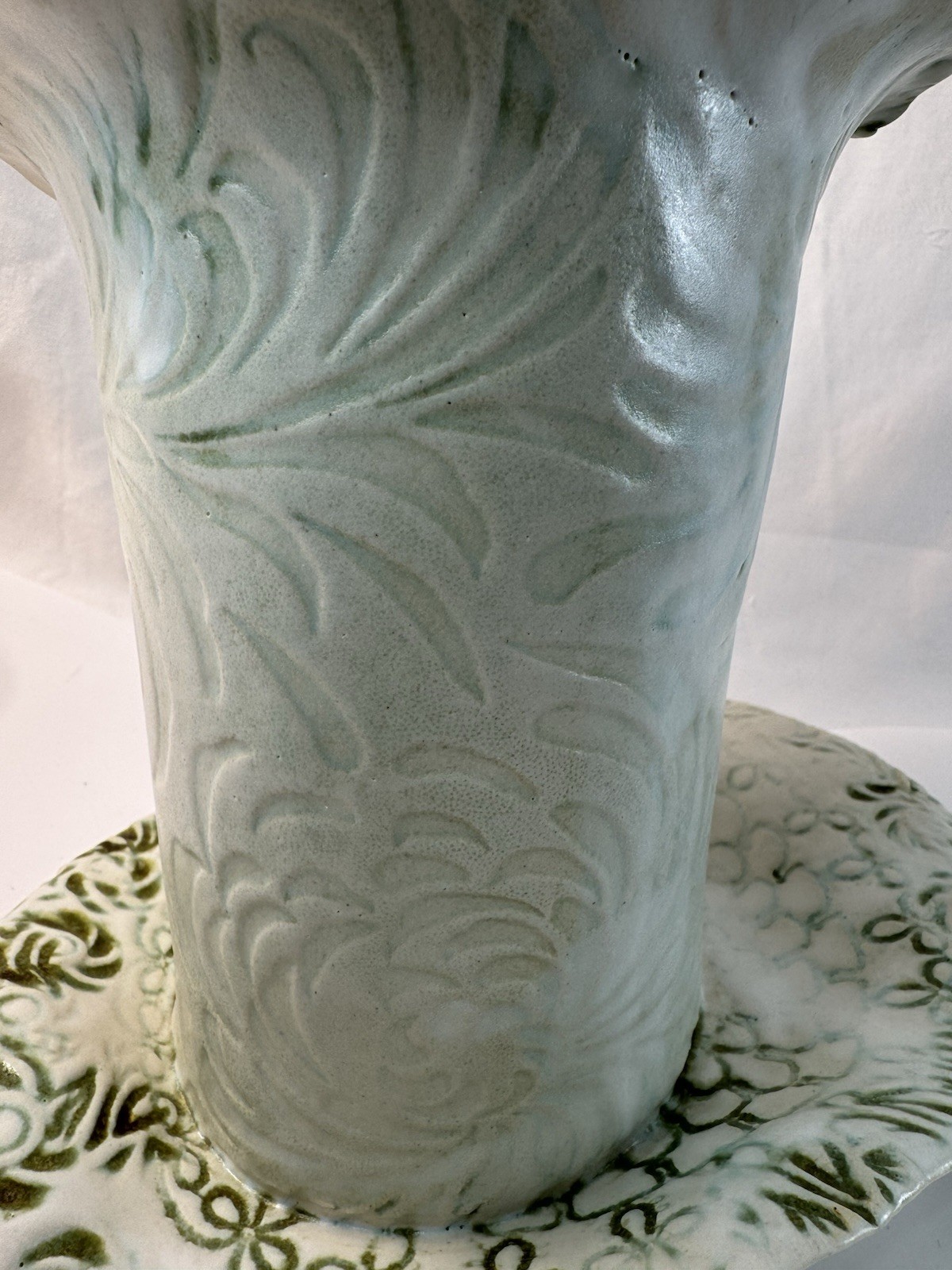 Handmade Studio Pottery Sculptural Vase Tray Organic Ceramic Art Signed OOAK
