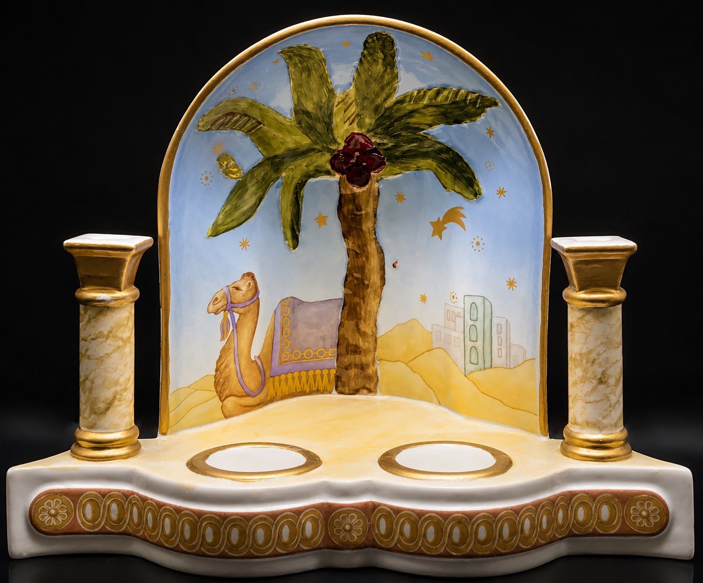 Villeroy & Boch Alfresco di Natale Camel Taper & Tealight Candle Holder Nativity
