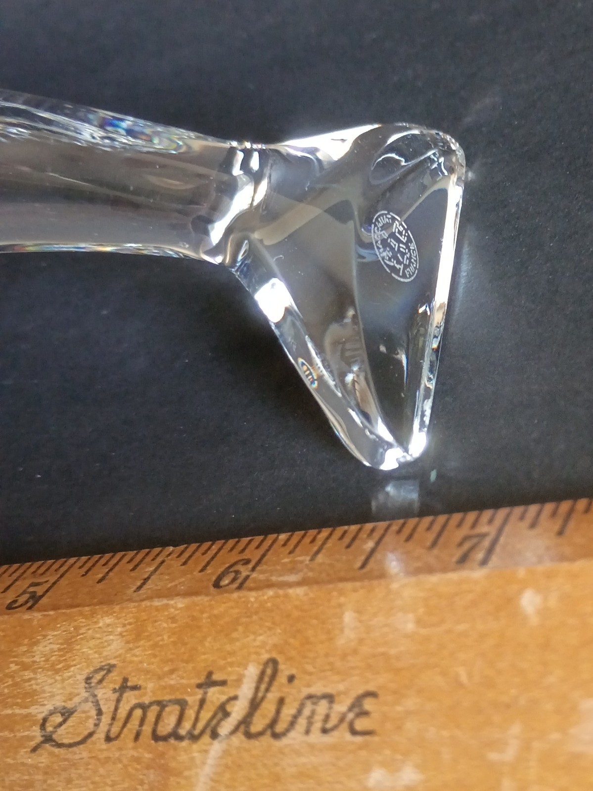 Vtg Baccarat 6.5″ Playing Dolphin Lead Crystal Figurine Hallmarked Discontinued