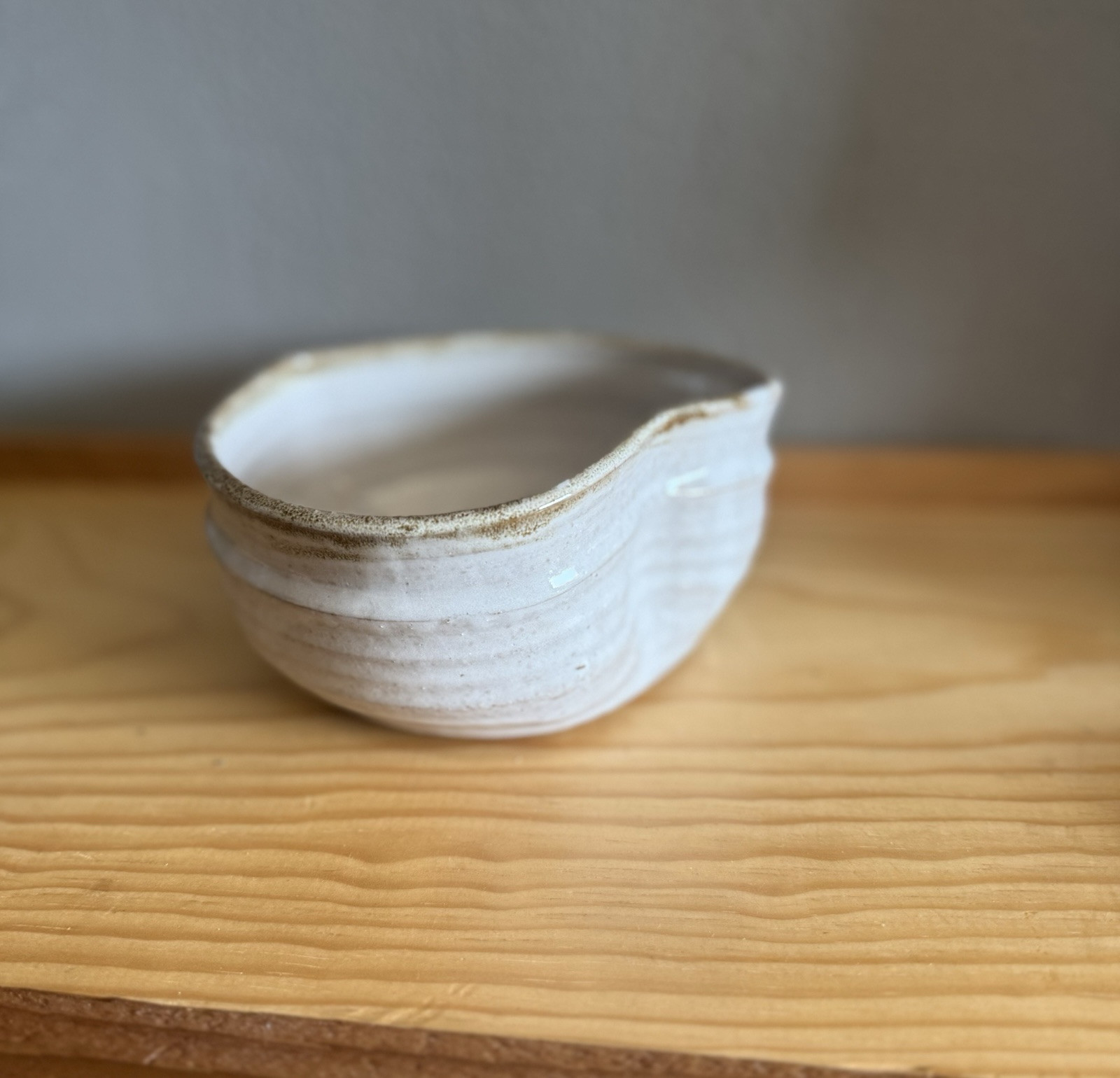 Handmade Heart Shaped Pottery Trinket Jewelry Dish White Glazed