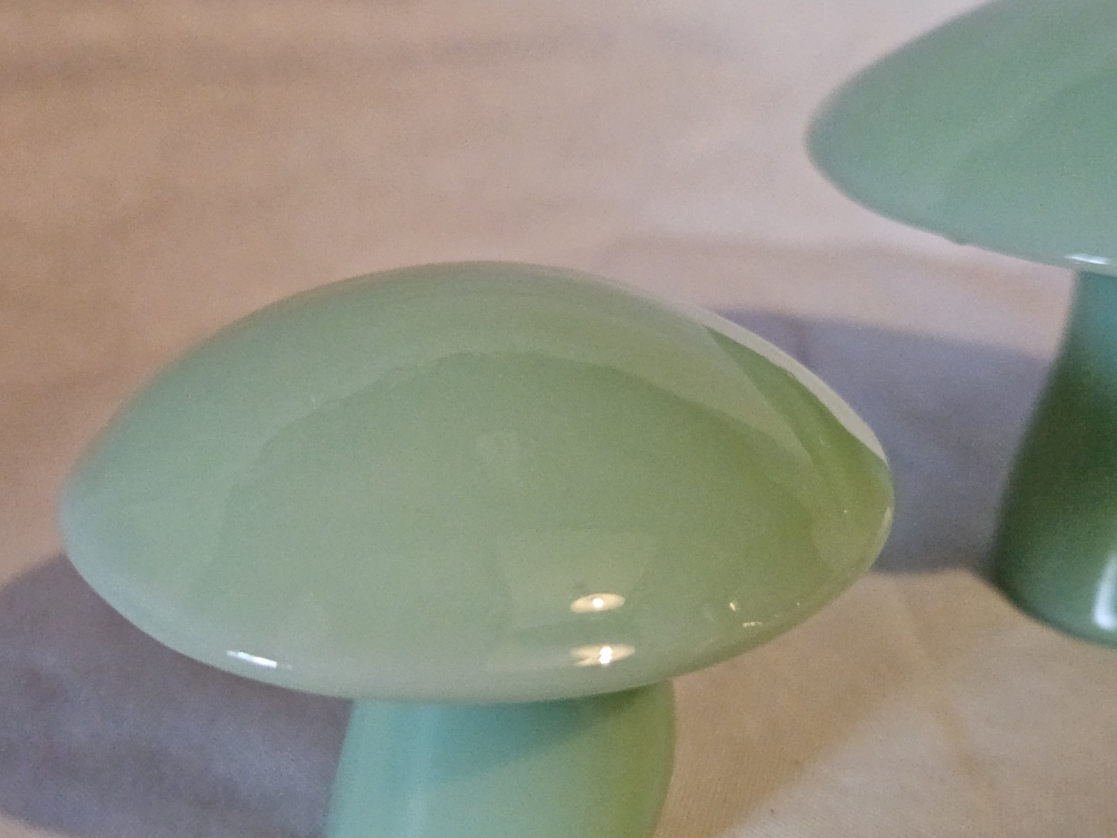 Viking Mold By Mosser Jadeite Jade Green Mushrooms Limited Set Of Three Mushroom