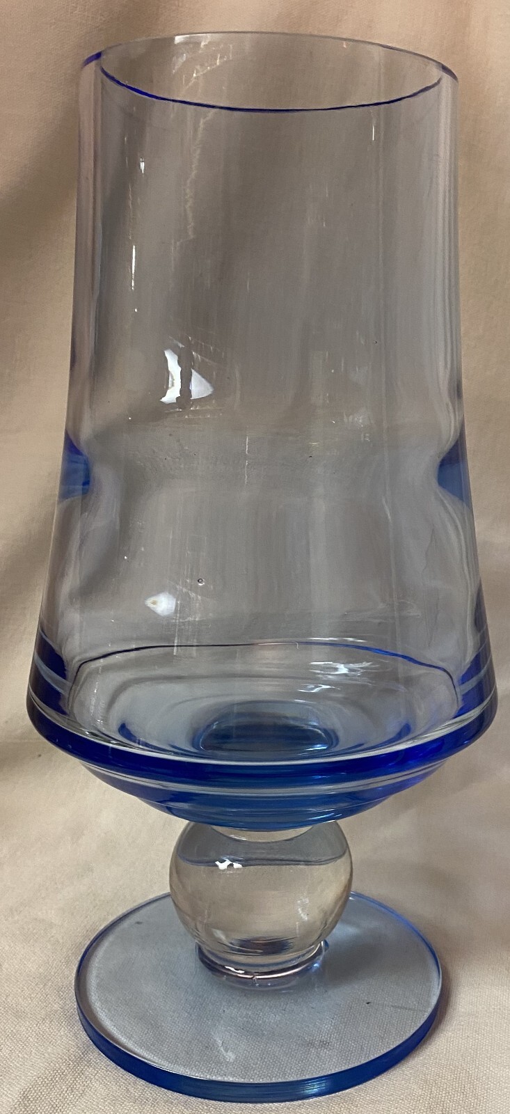 Swedish Optic Copen Blue Pagoda Vase 10″ Tiffin Glass Company