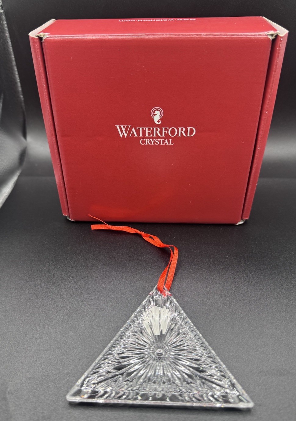 Waterford Crystal “Times Square Gifts” Pyramid Disk Lead Clear Crystal Ornament