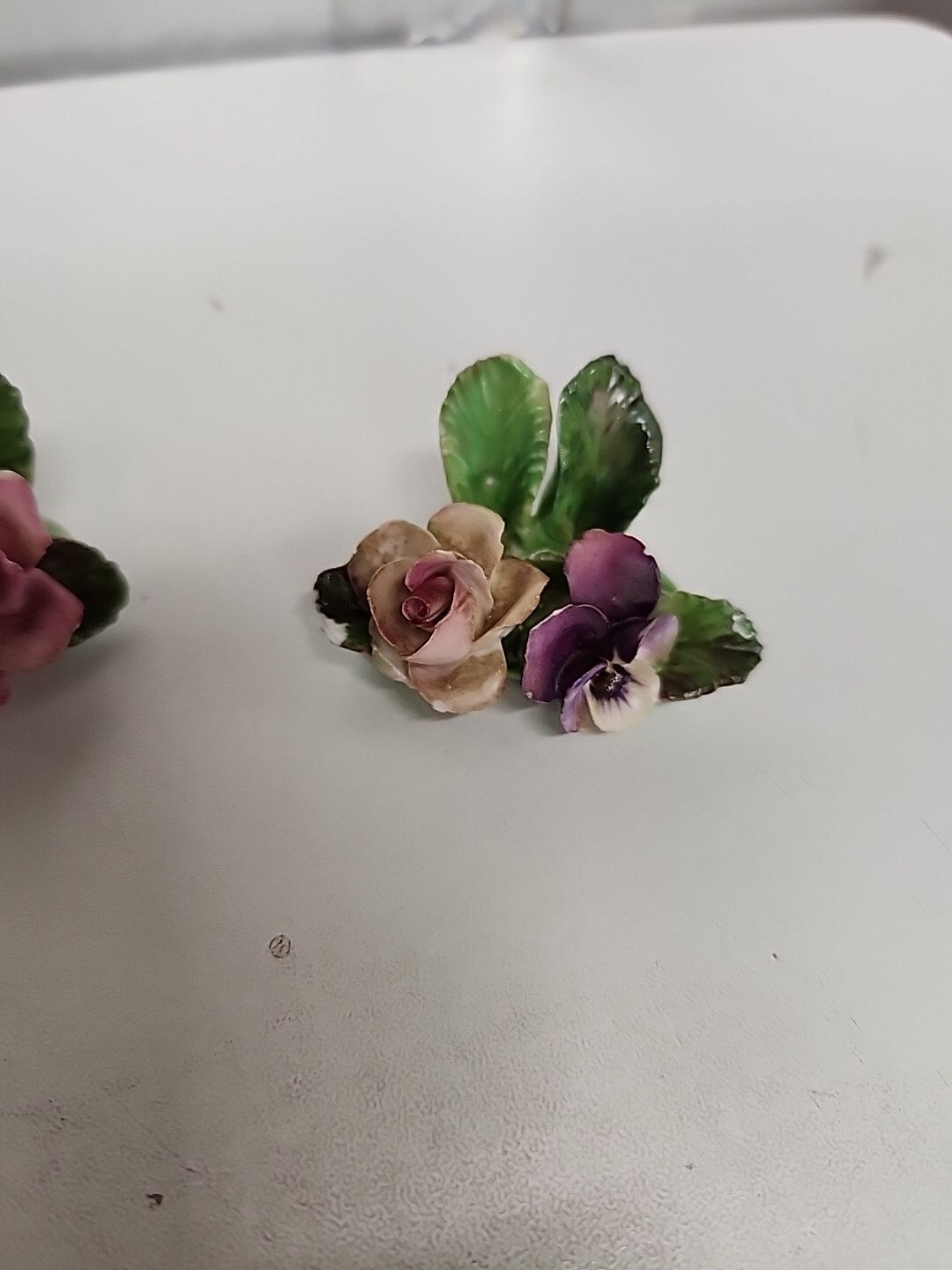 Lot of 4 Vintage Miniature Staffordshire Crown Fine Bone China Flowers