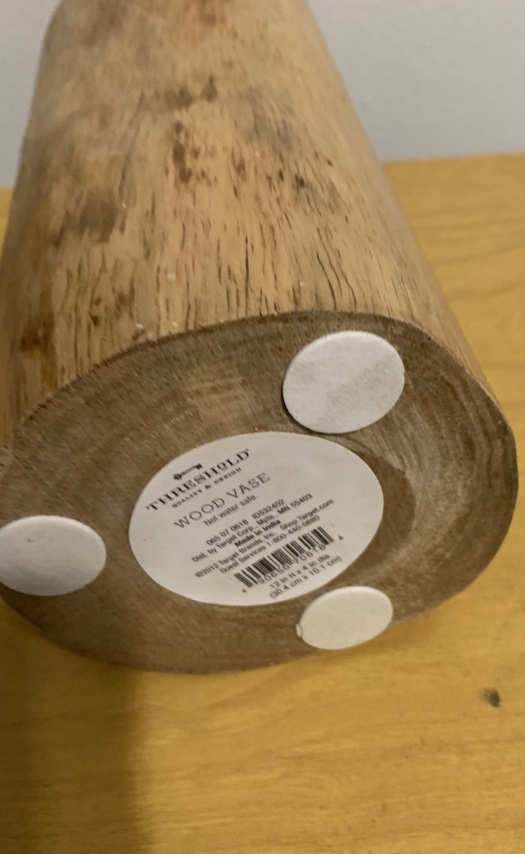 Target Threshold 12” Wood Vase (Not Water Safe) Modern Wooden Decor