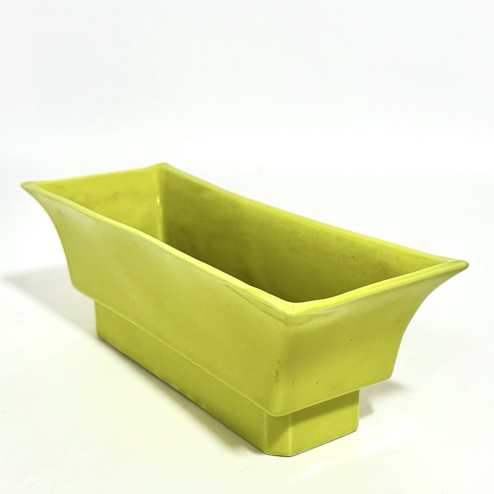 Mid-Century Vintage Jacqueline 411 Chartreuse Green Ceramic Pottery Planter MCM