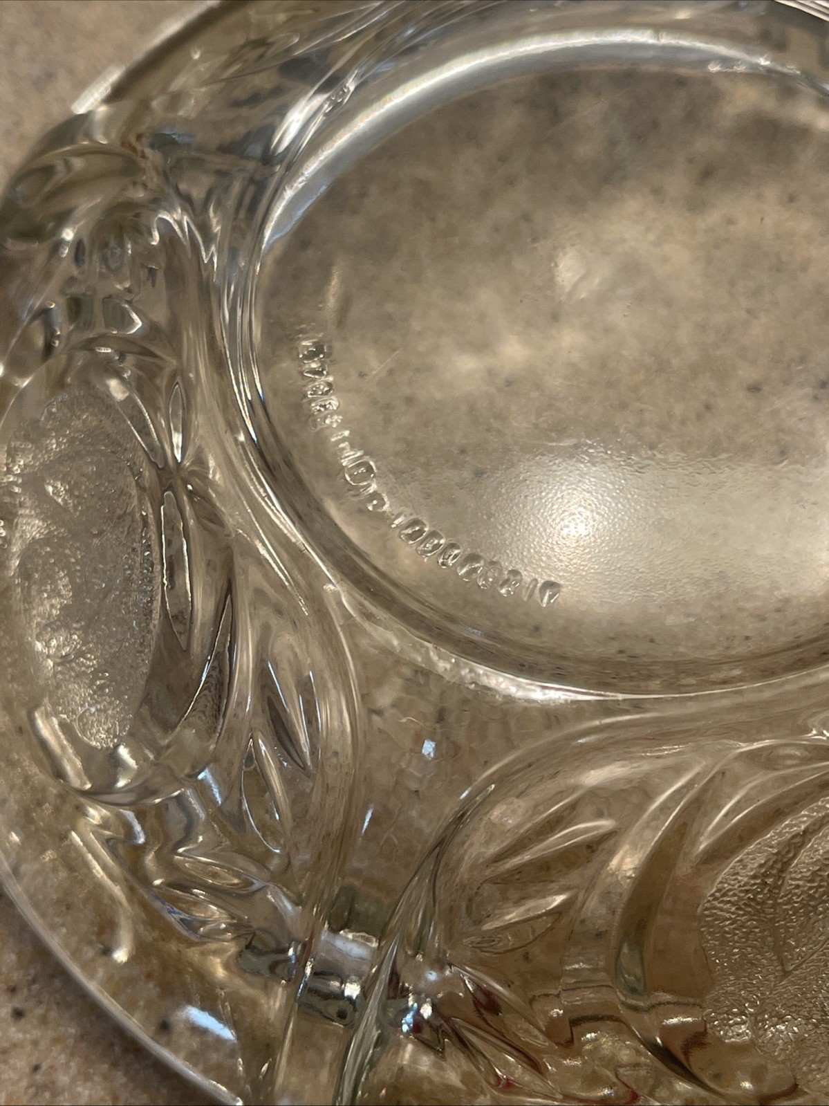 Vintage KIG Indonesia Pressed Glass Ashtray – Embossed Rose Design