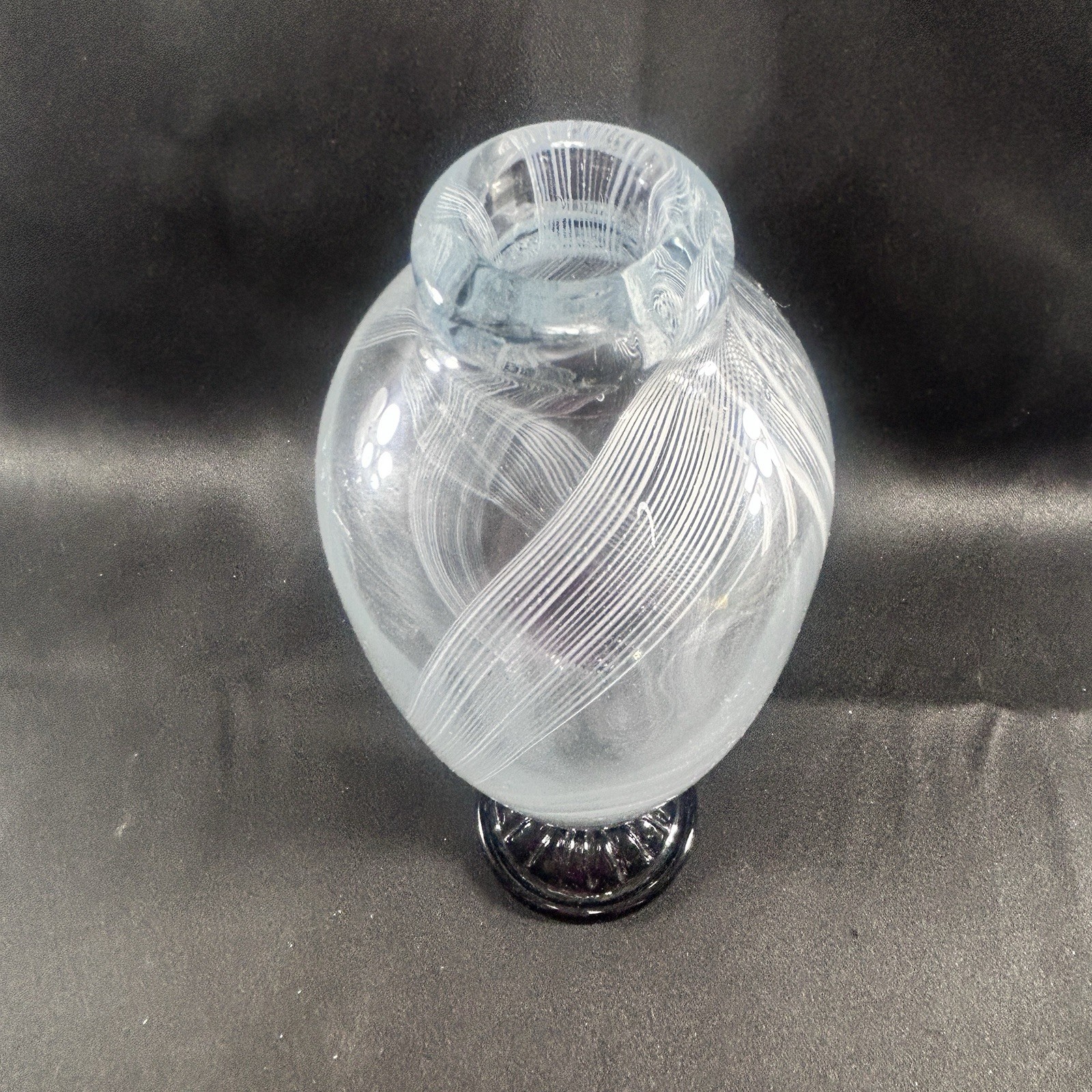 3 pc Set by GORGEOUS DESIGNS China Heavy Art Glass Hand Blown Platter & 2 Vases