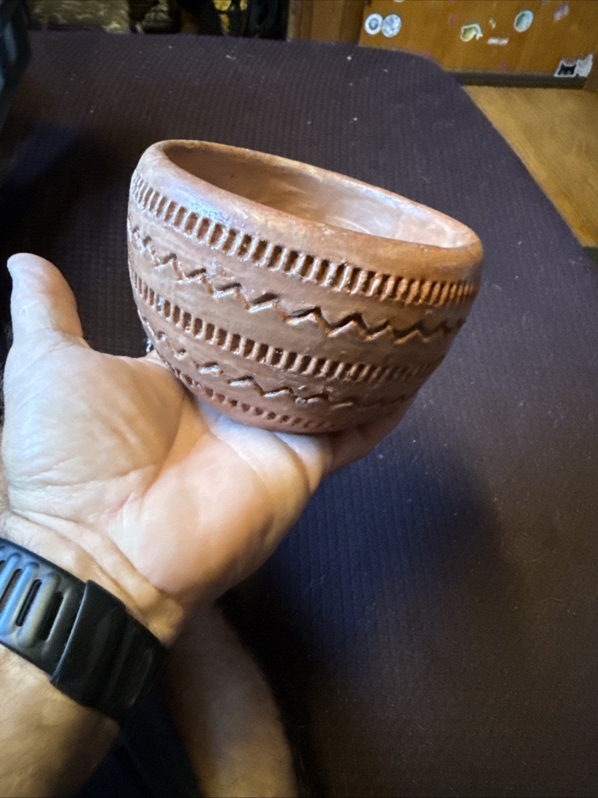 Vintage Art Pottery Brown Planter Or Small Bowl Unsigned