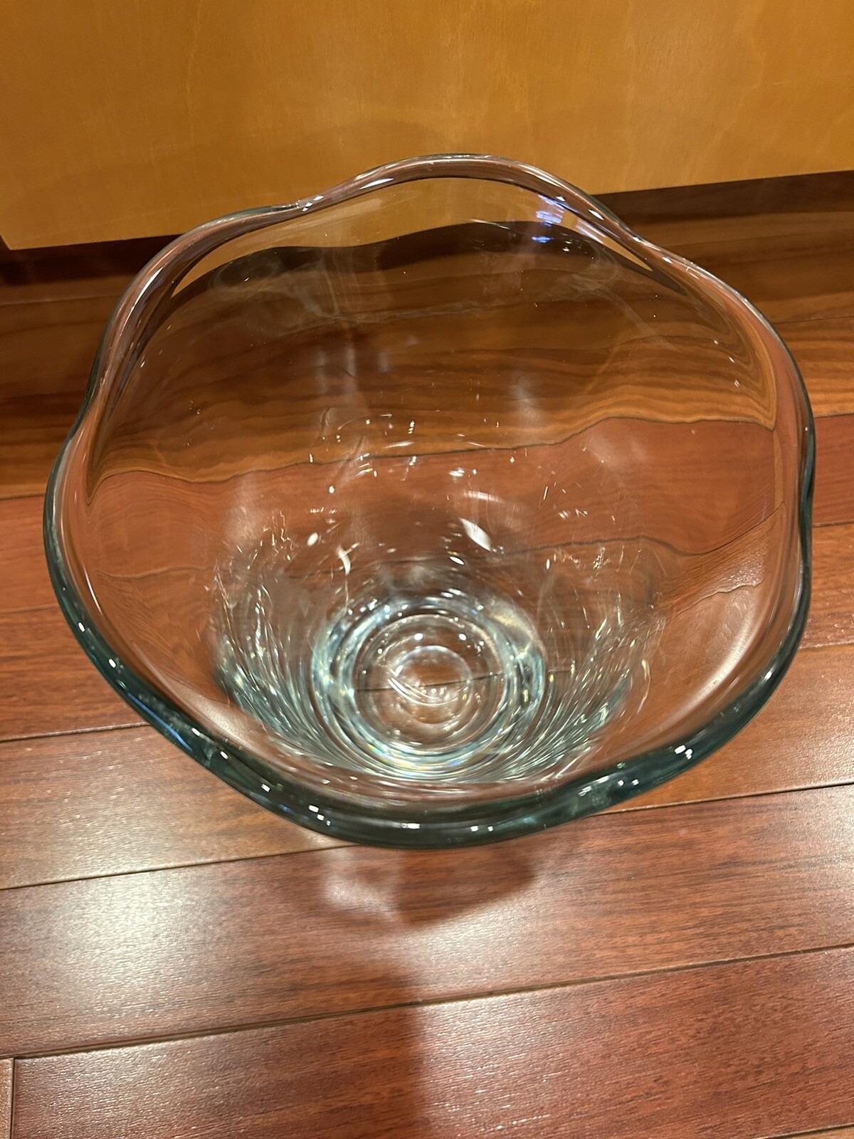 Vtg Strombergshyttan SWEDEN Large 10″ Art Glass Vase Ice Blue 6 Pounds