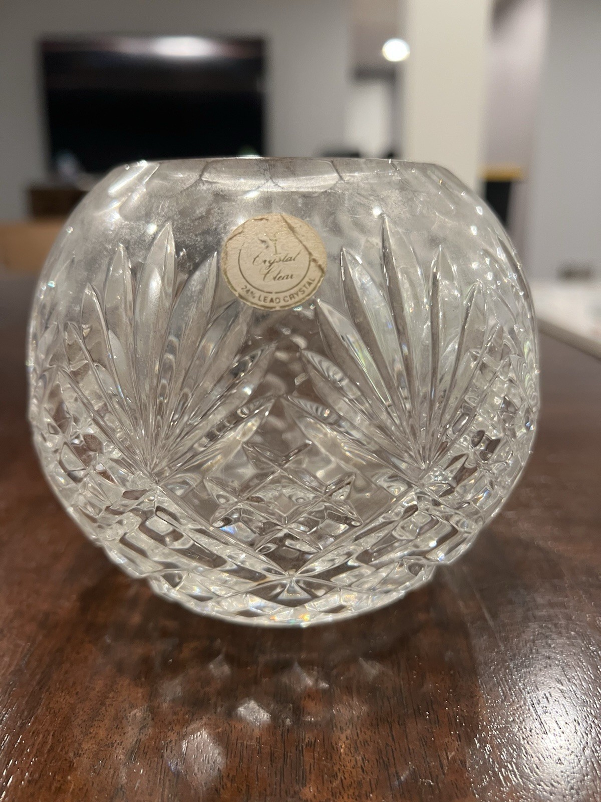 Crystal Clear Industries Essex Rose Small Glass Bowl Vase