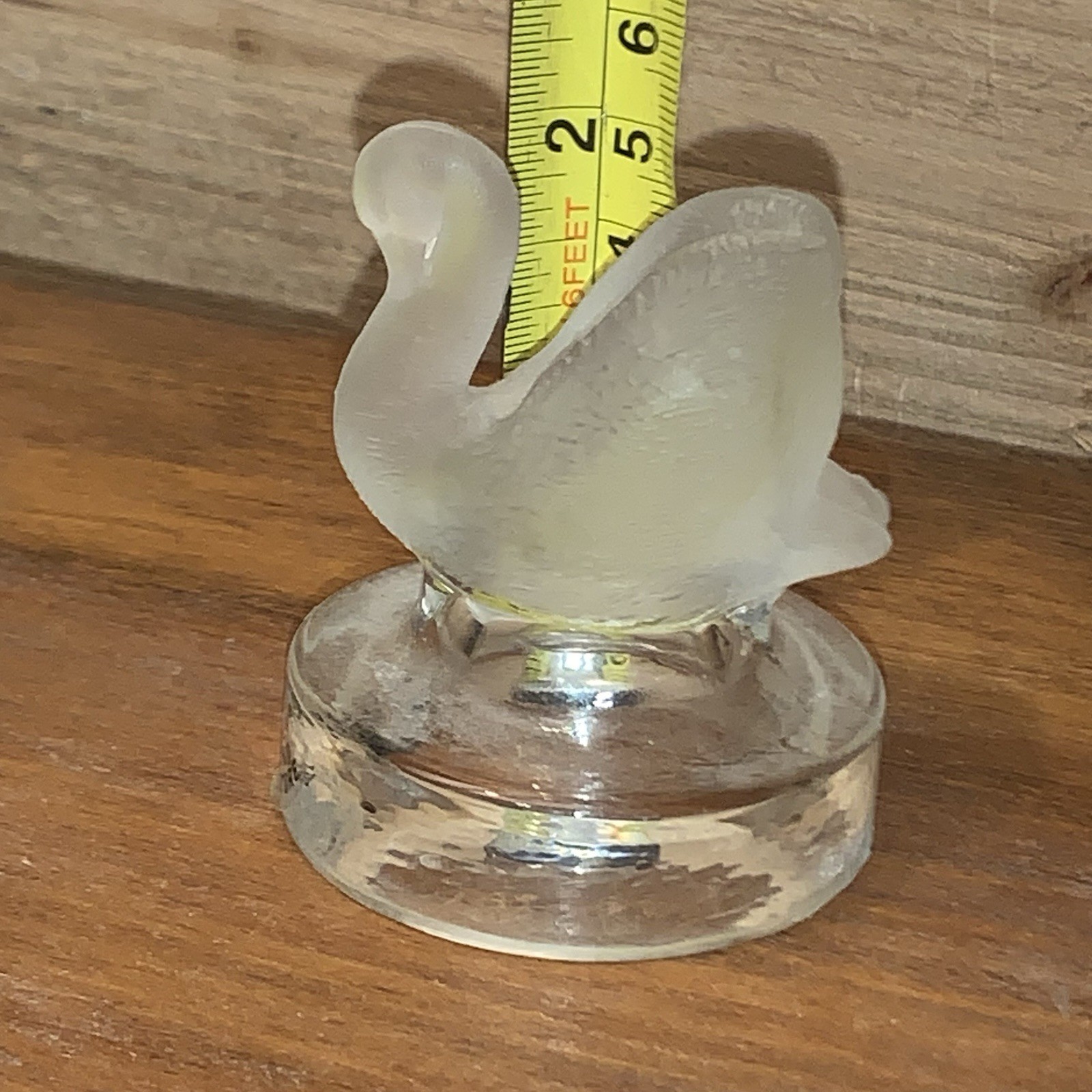 Cristallerie Antonio Imperatore Swan Frosted Figurine Italy Glass Vintage