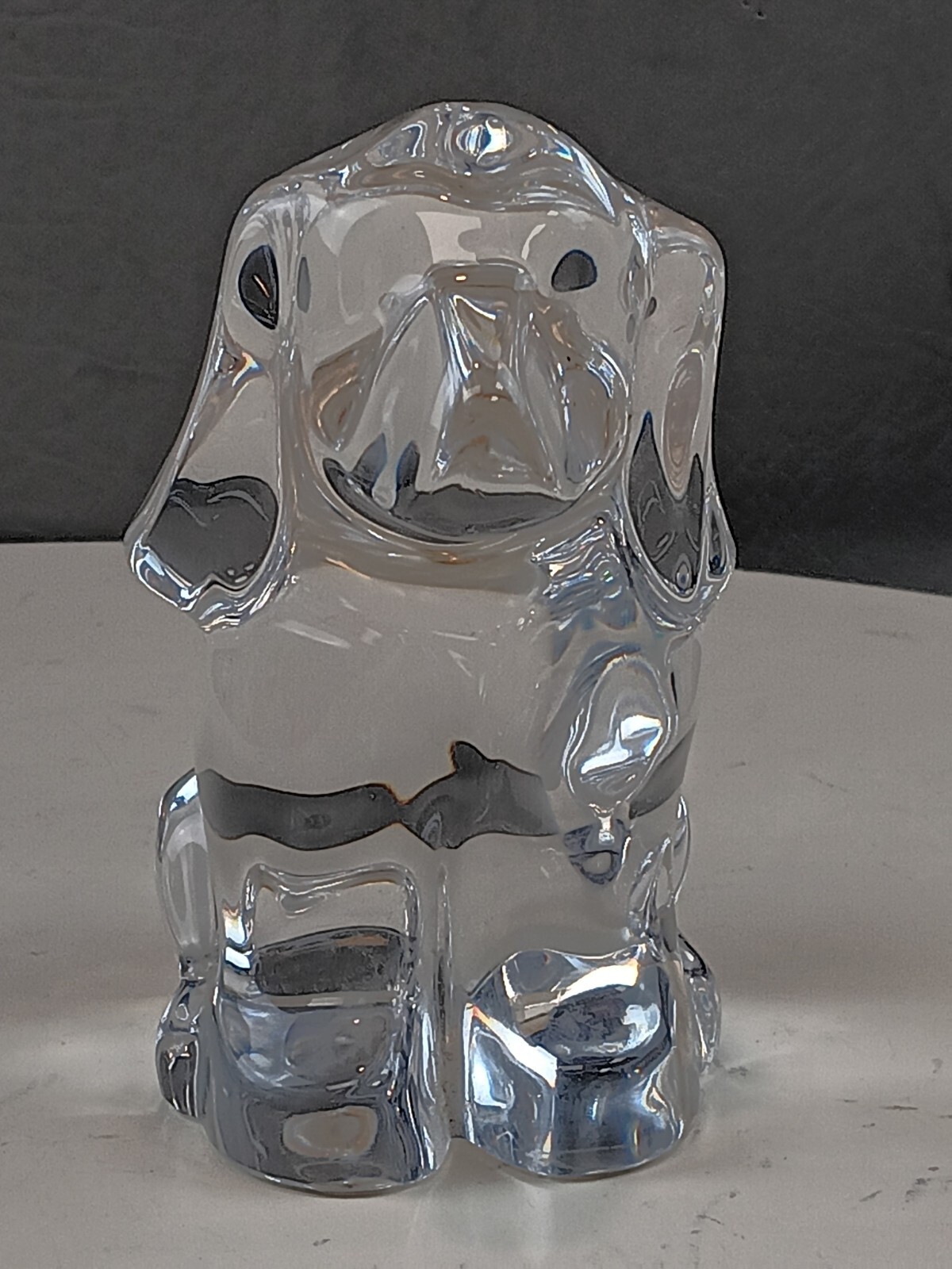 BACCARAT France Glass Crystal Hound Spaniel Dog Puppy 4.5″ Tall