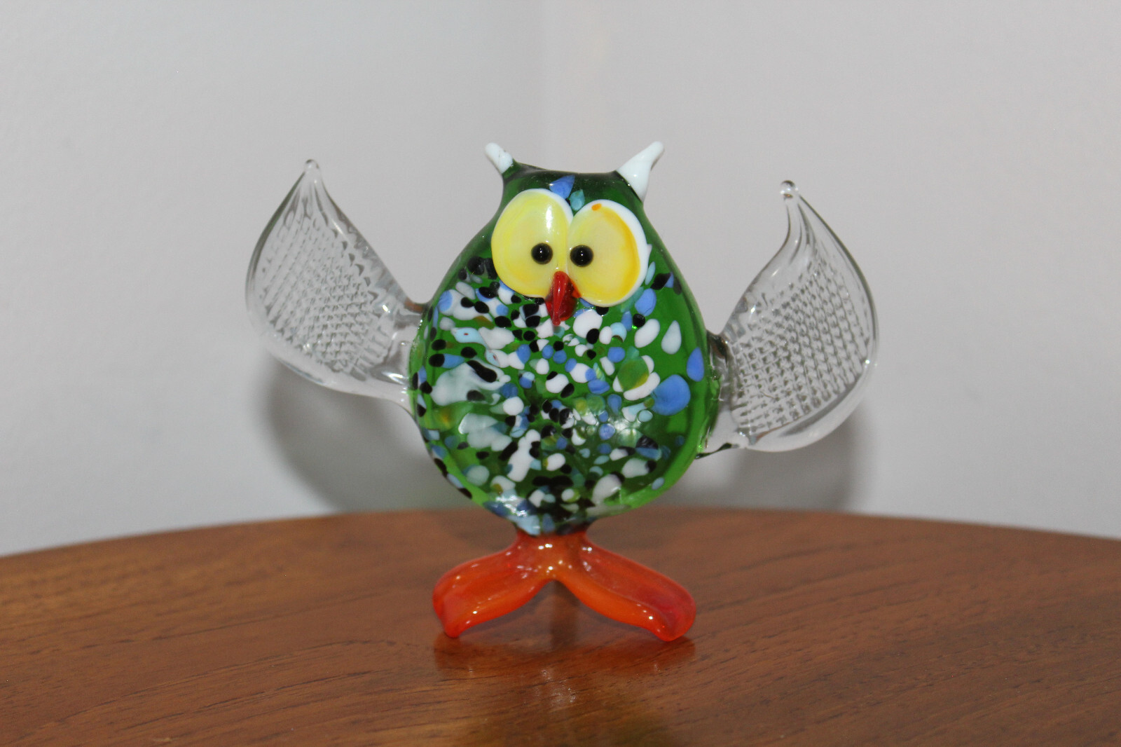 GLASS OWL STYLIZED FIGURINE MADE IN UKRAINE approx. 3 1/4″ (8,25 cm)