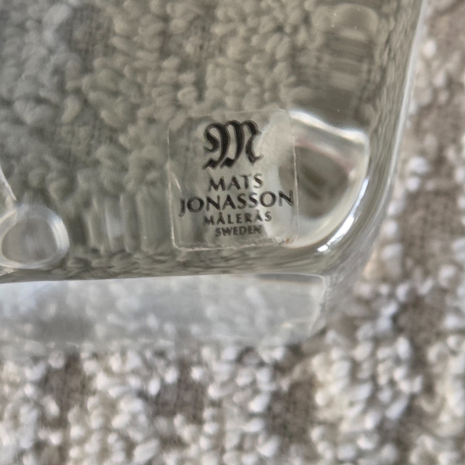 Mats Jonasson Lead Crystal Etched Viking Ship Signed and Numbered 28140 w/Decal