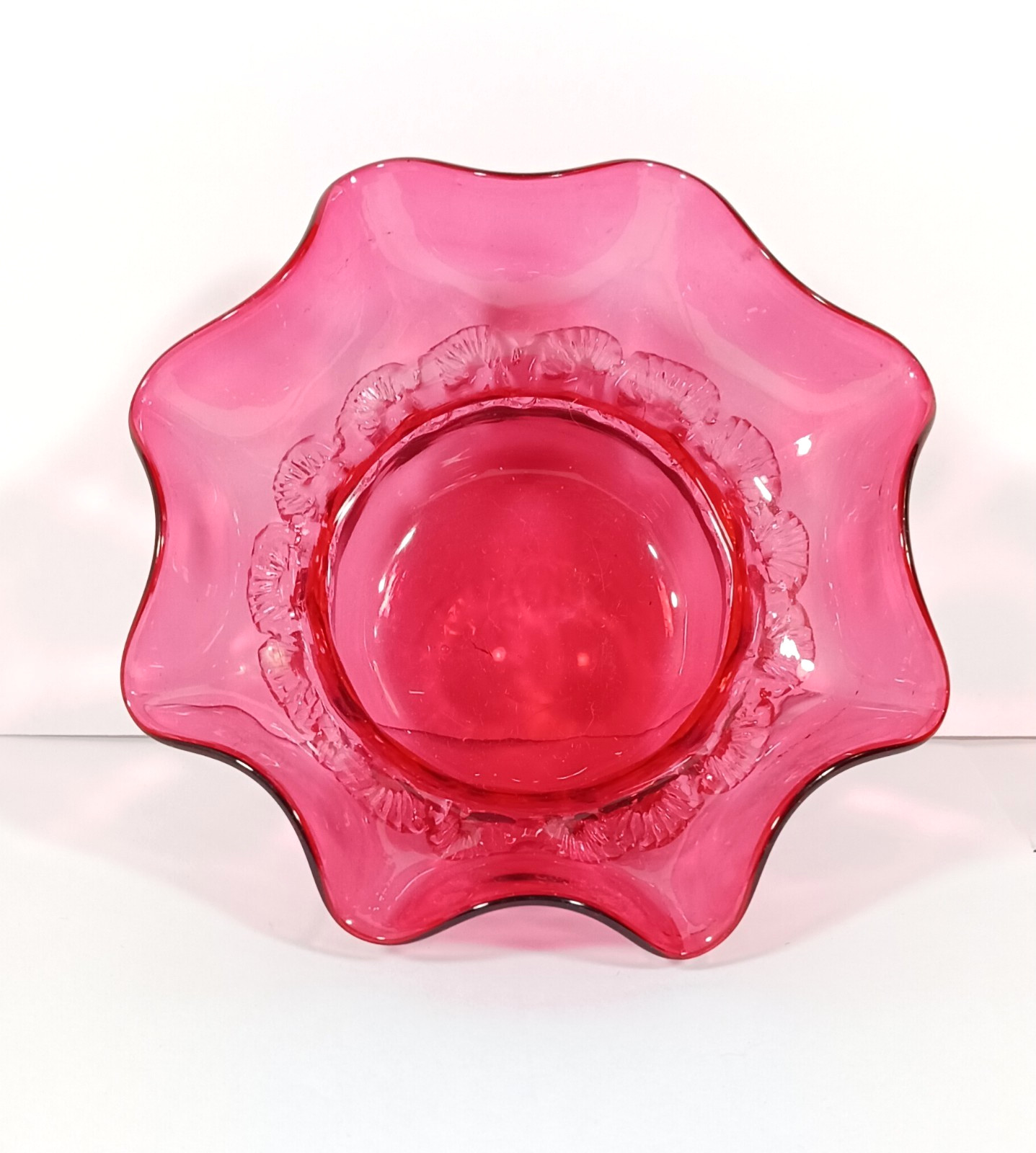 ANTIQUE PRIMITIVE CRANBERRY GLASS SUGAR BOWL SILVERPLATE BASKET HOLDER