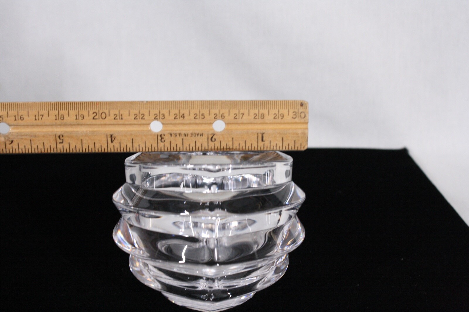 ORREFORS CRYSTAL ECO CLEAR VOTIVE CANDLE HOLDER 3 1/2″ x 4 1/2″ SQ NEW IN BOX
